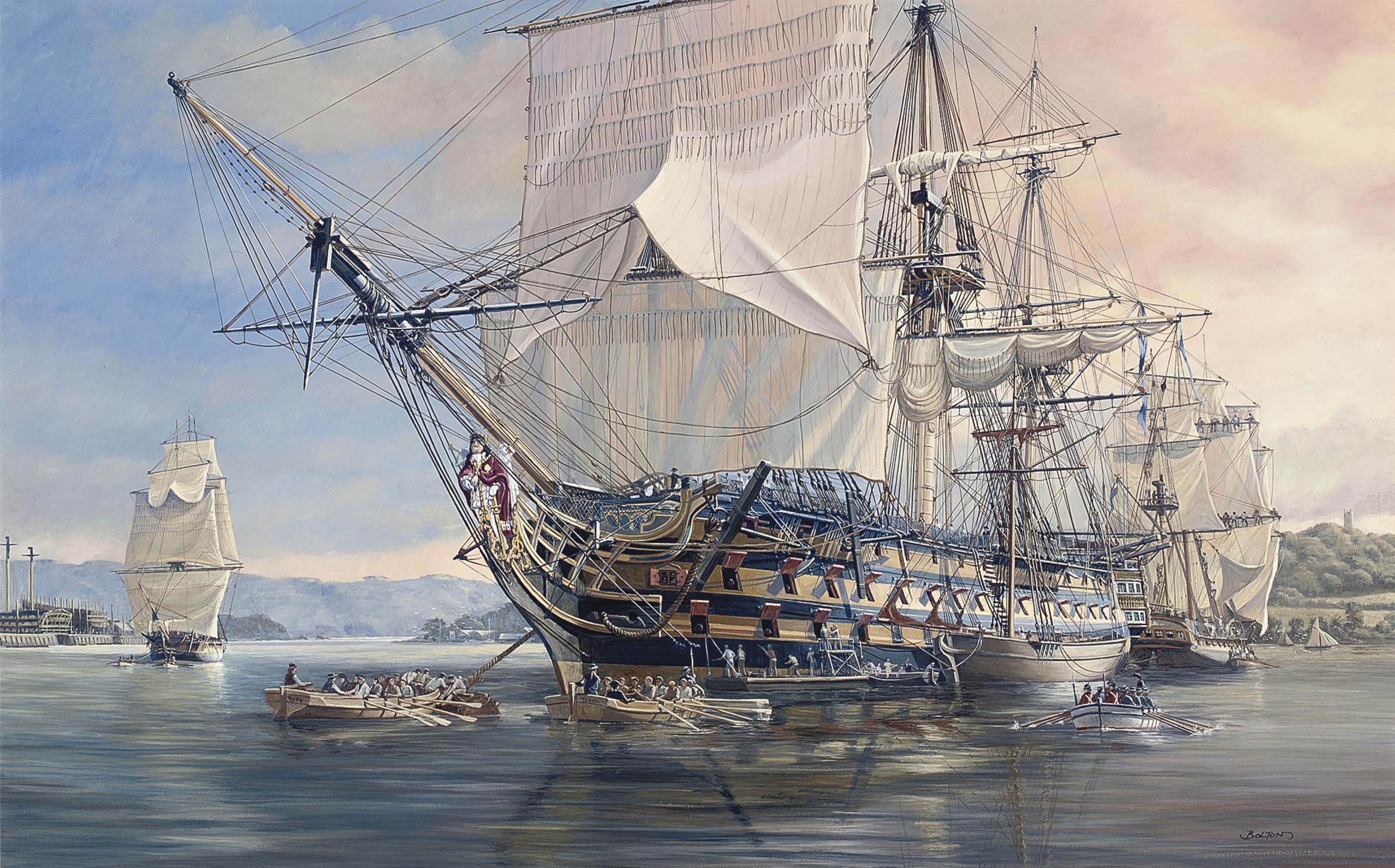 Линейный фрегат. Корабль Роял Соверен 17 века. HMS Royal Sovereign 1786. Испанский Галеон 17 века.