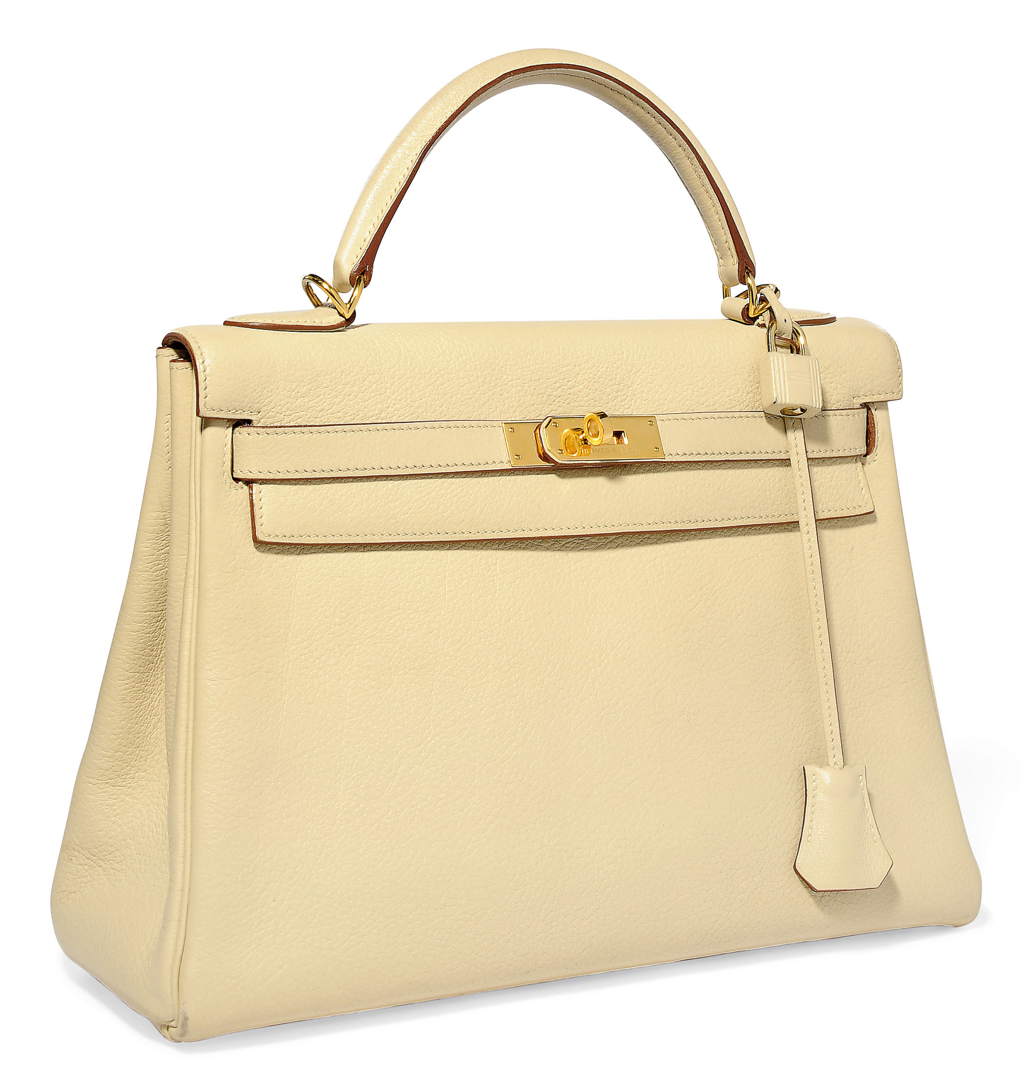 A CREAM TAURILLION CLEMENCE LEATHER 'KELLY' BAG