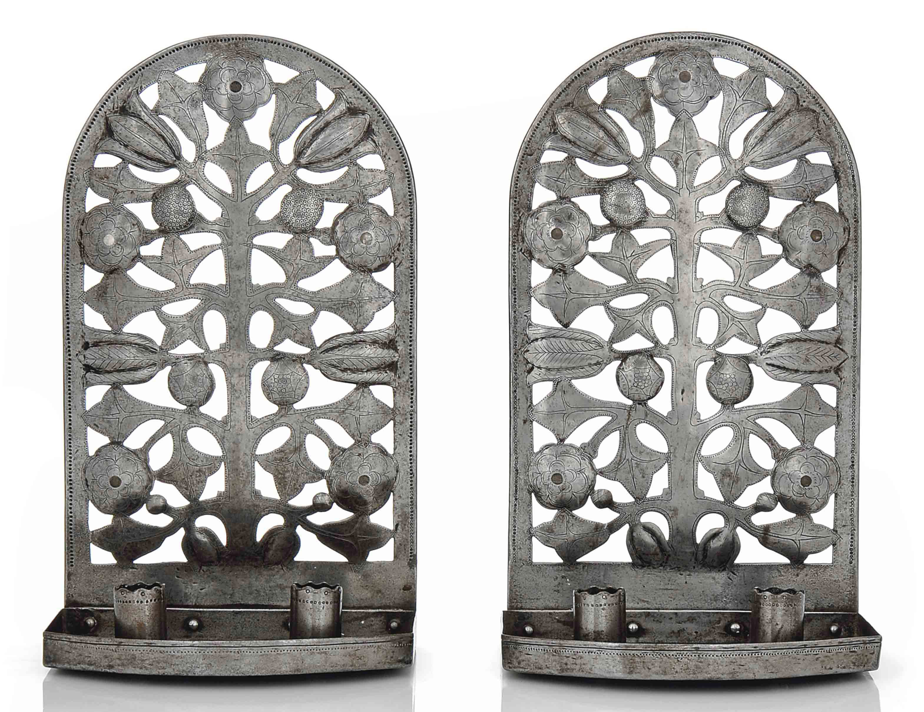 A Pair Of Arts Crafts Wall Sconces Designed By Ernest Gimson 1864 1919 And Executed