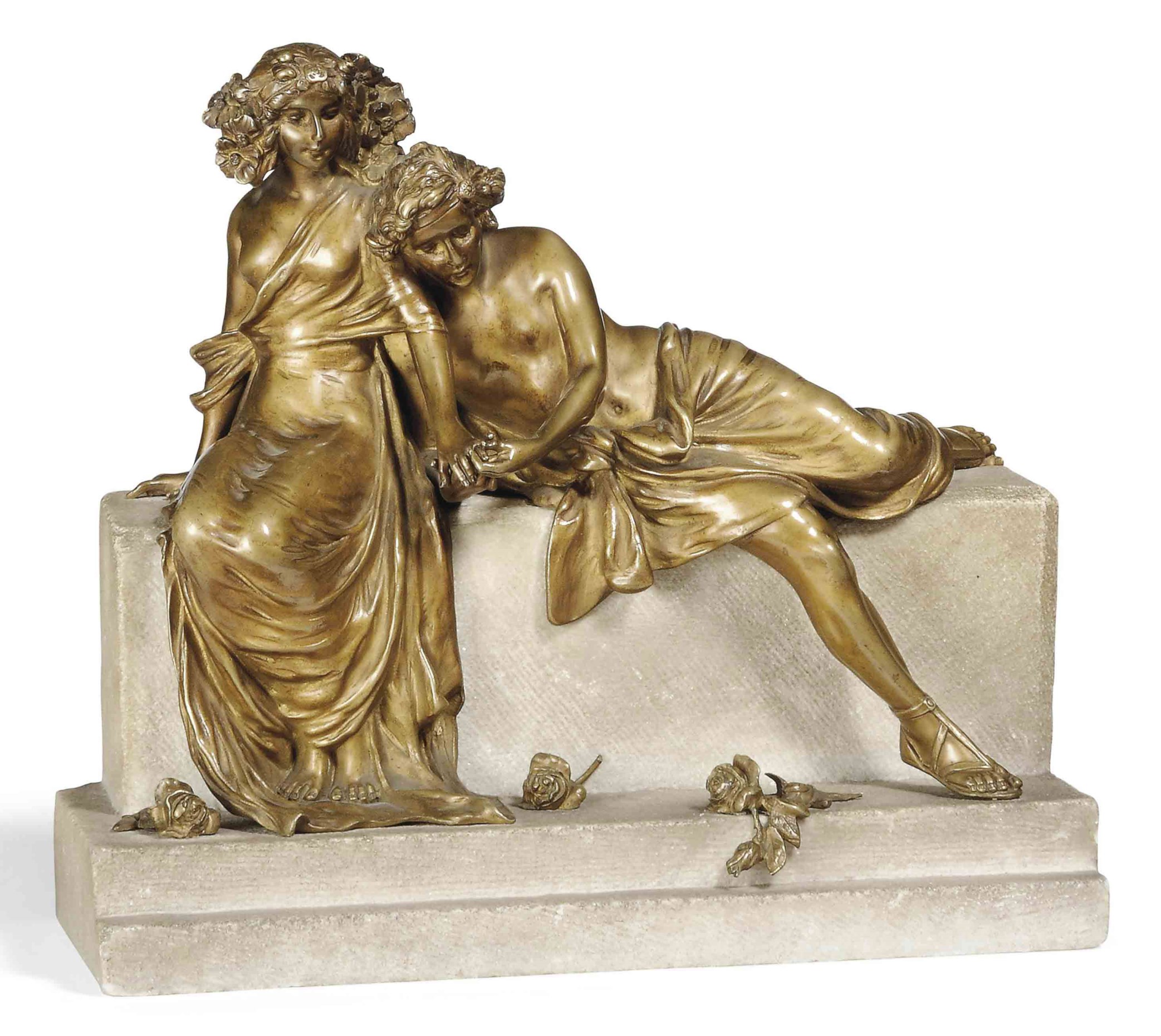  THE BETROTHAL A CARL KAUBA BRONZE GROUP