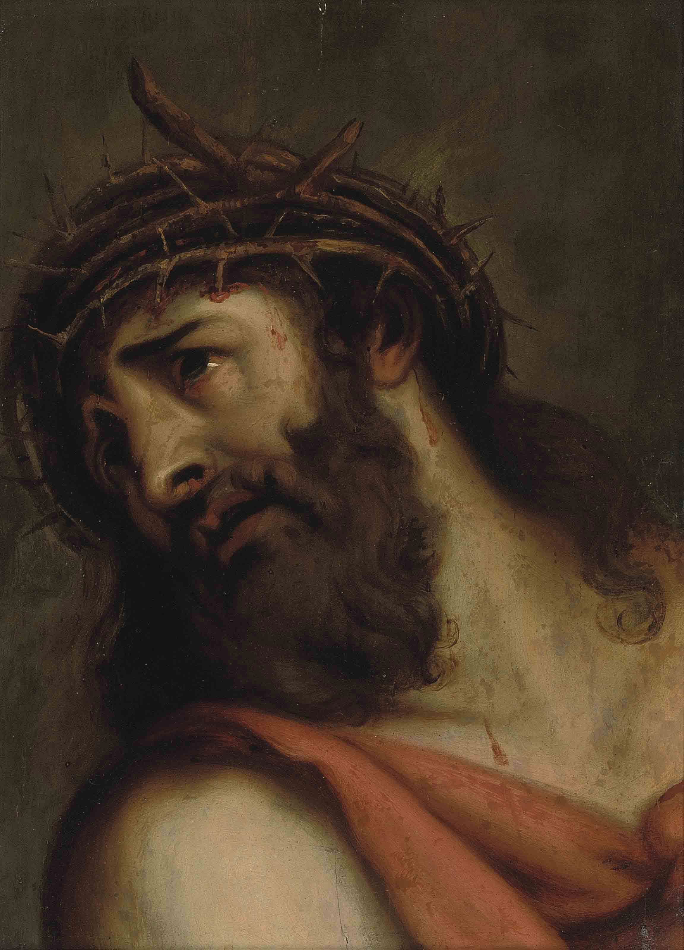 Follower Of Tiziano Vecellio Called Titian Christ Crowned With