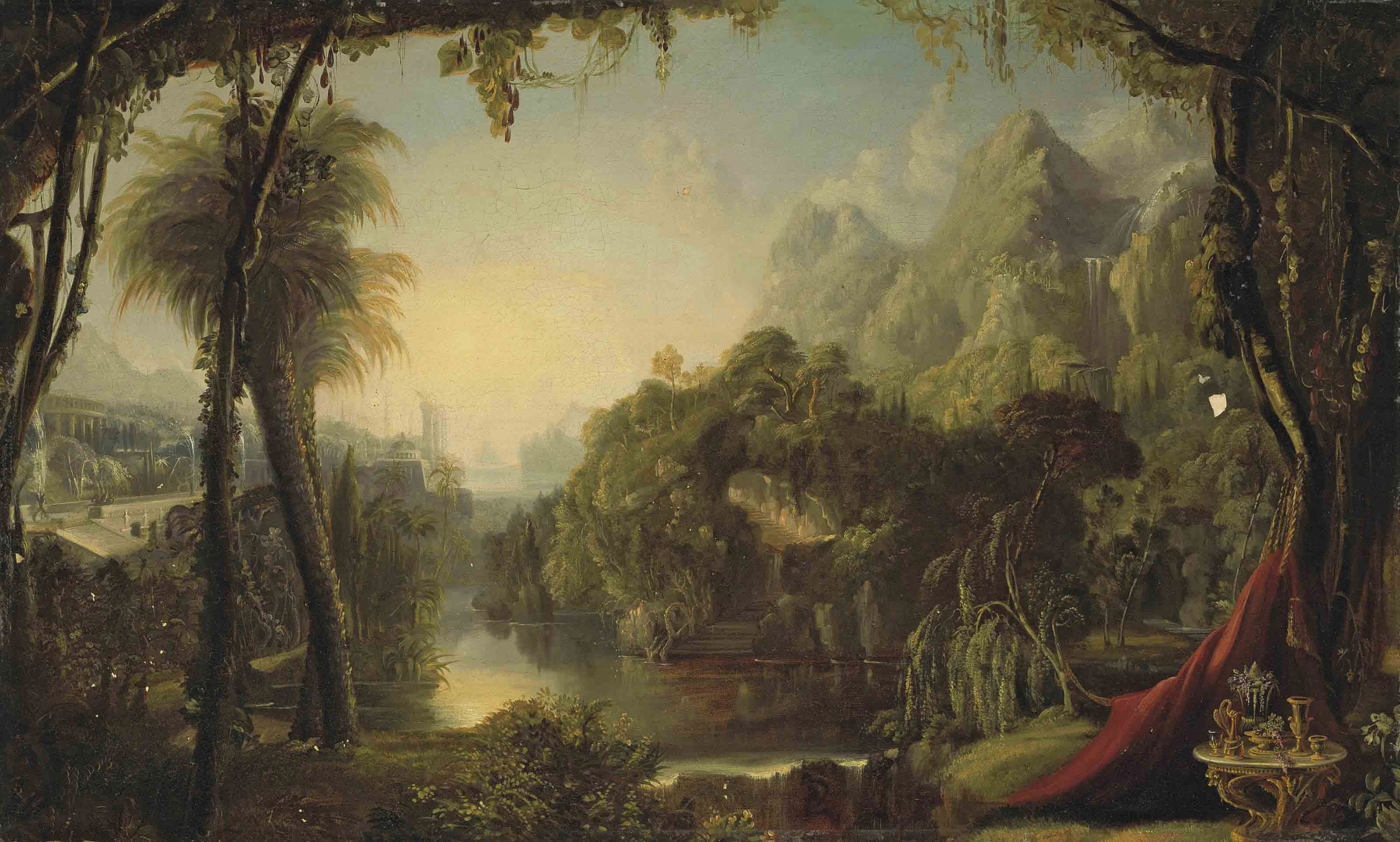 American School 18th Century The Hanging Gardens Of Babylon