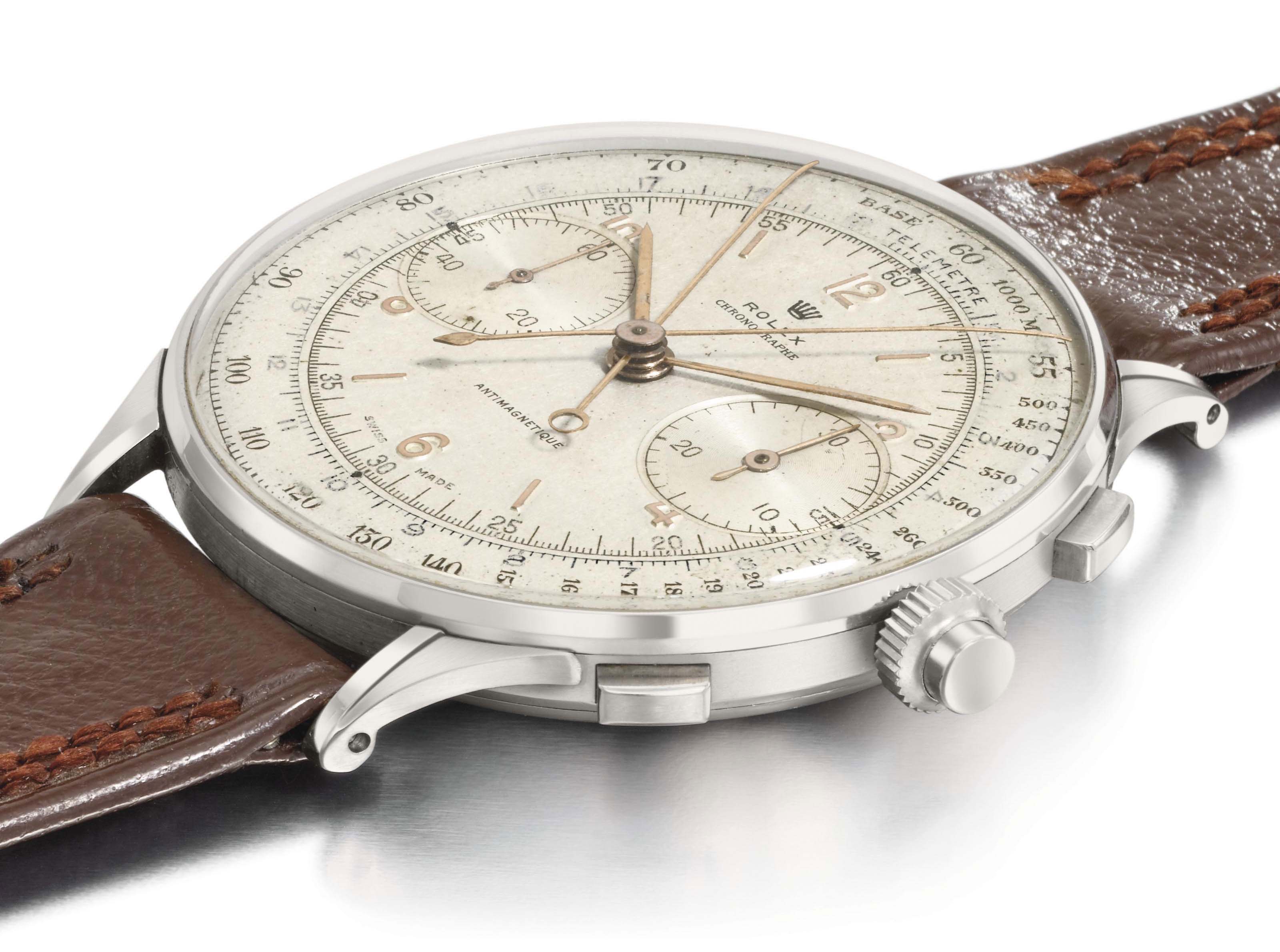 Rolex. An extraordinarily rare oversized stainless steel split