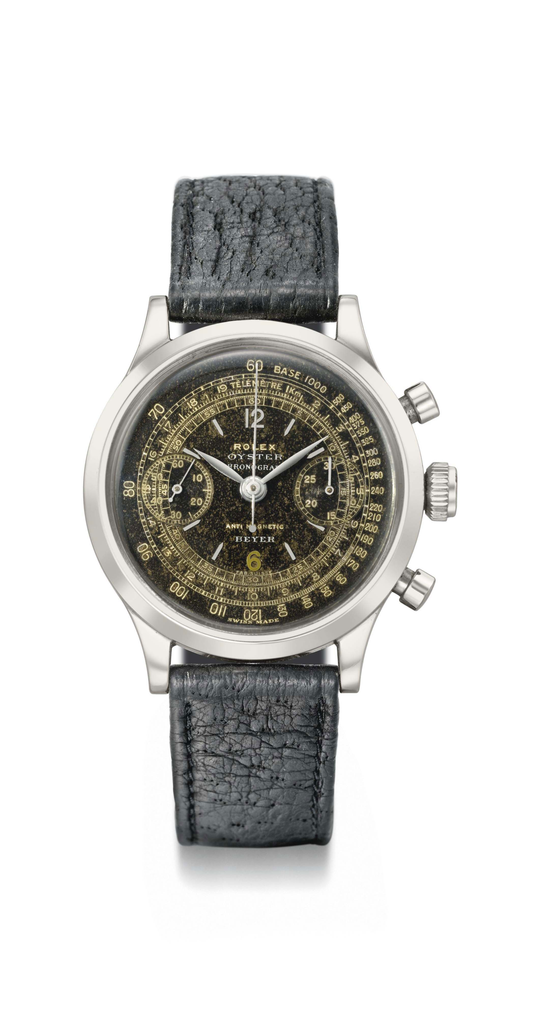 Rolex. A fine rare and attractive stainless steel chronograph