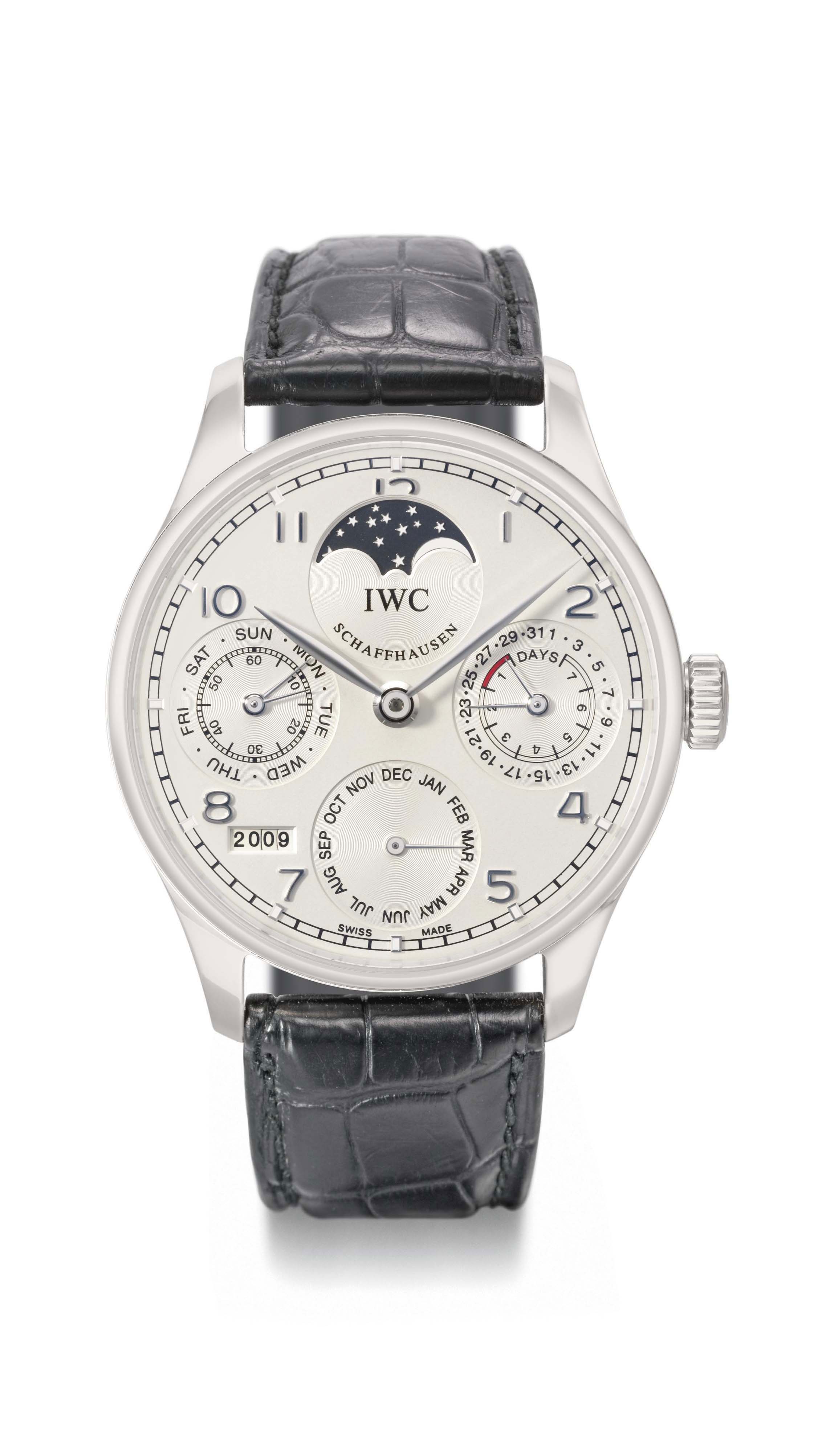 IWC. A fine and rare platinum limited edition automatic perpetual