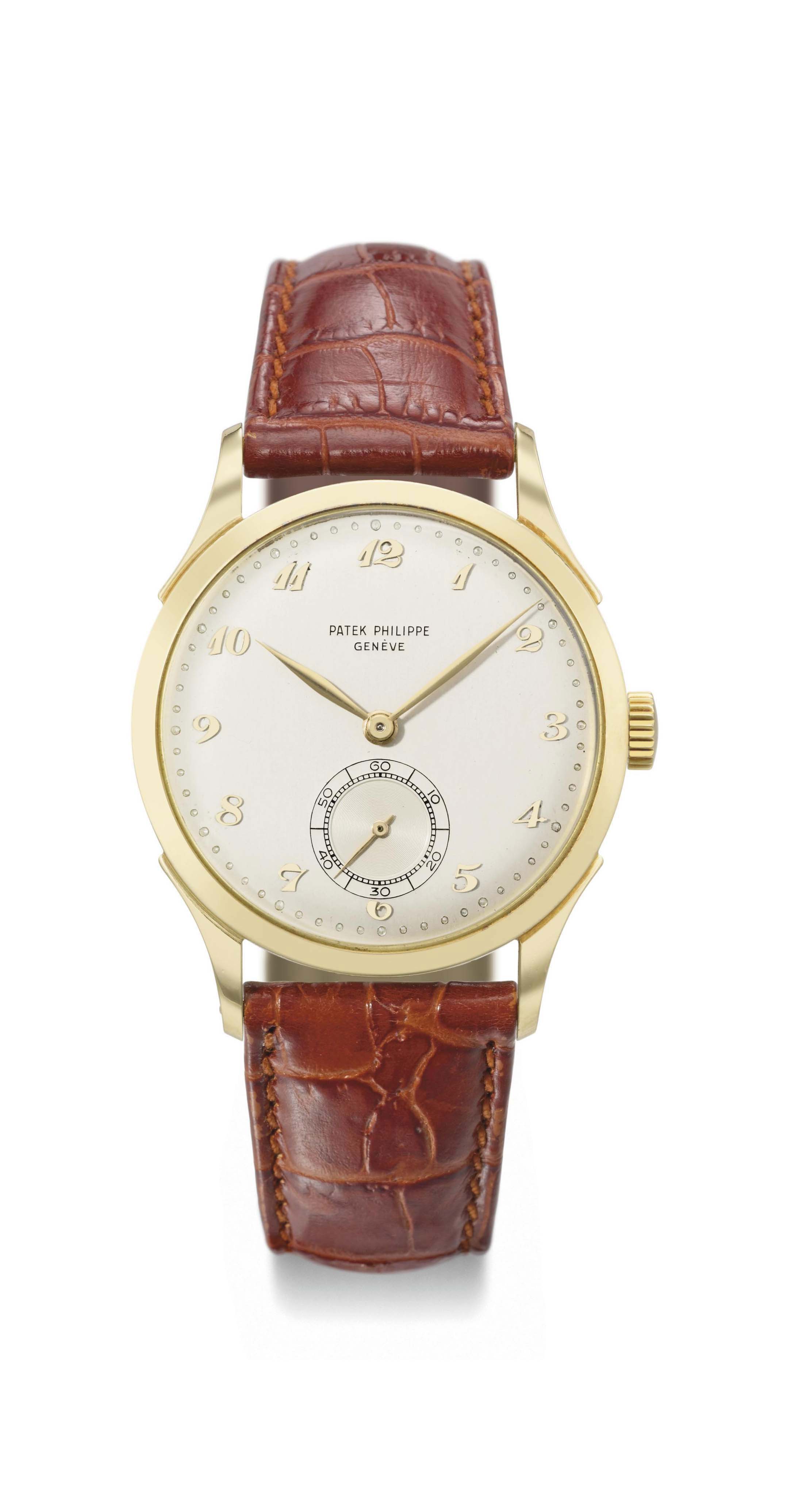 Patek Philippe. A large and attractive 18K gold wristwatch with