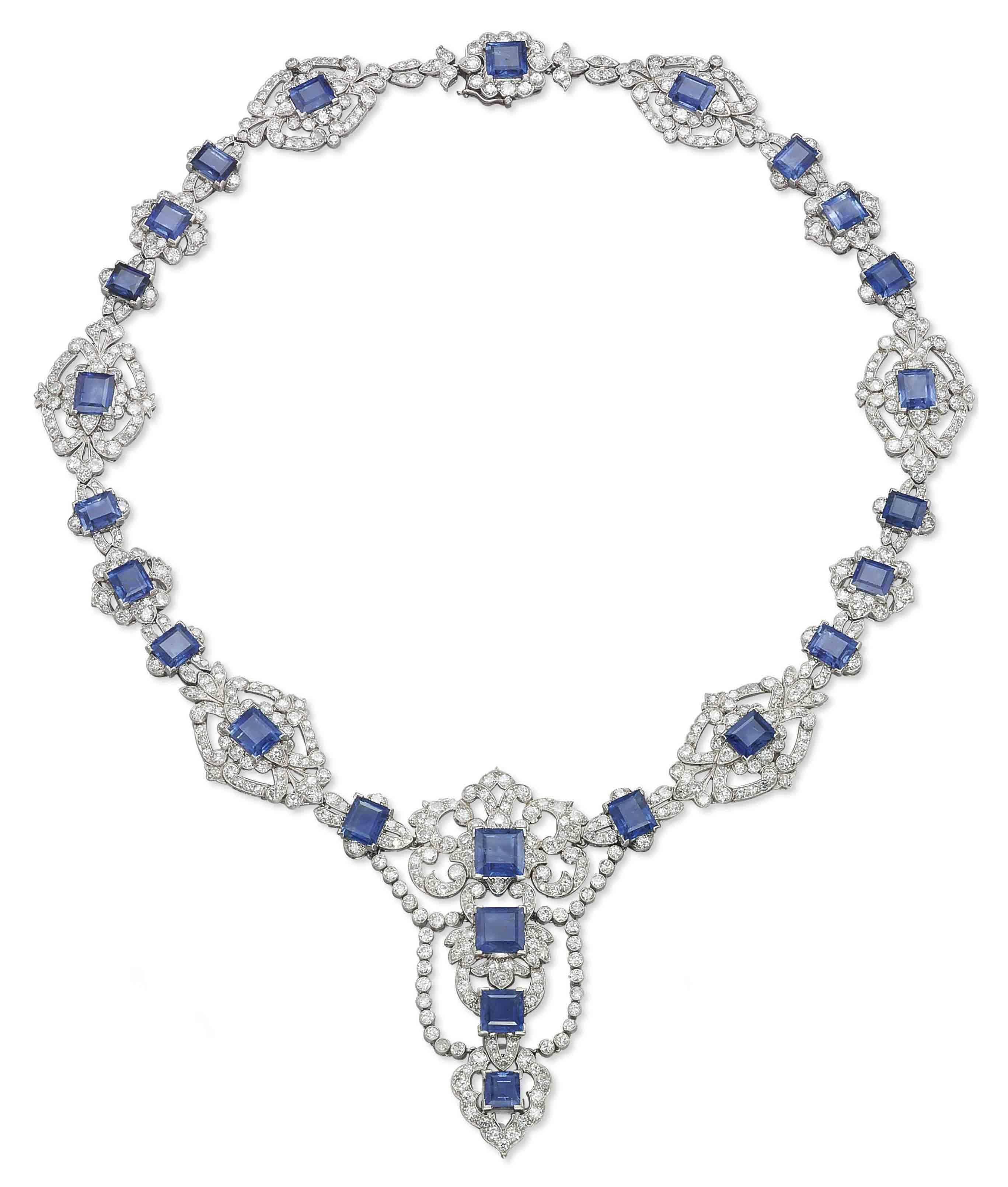 A SAPPHIRE AND DIAMOND NECKLACE Christie's