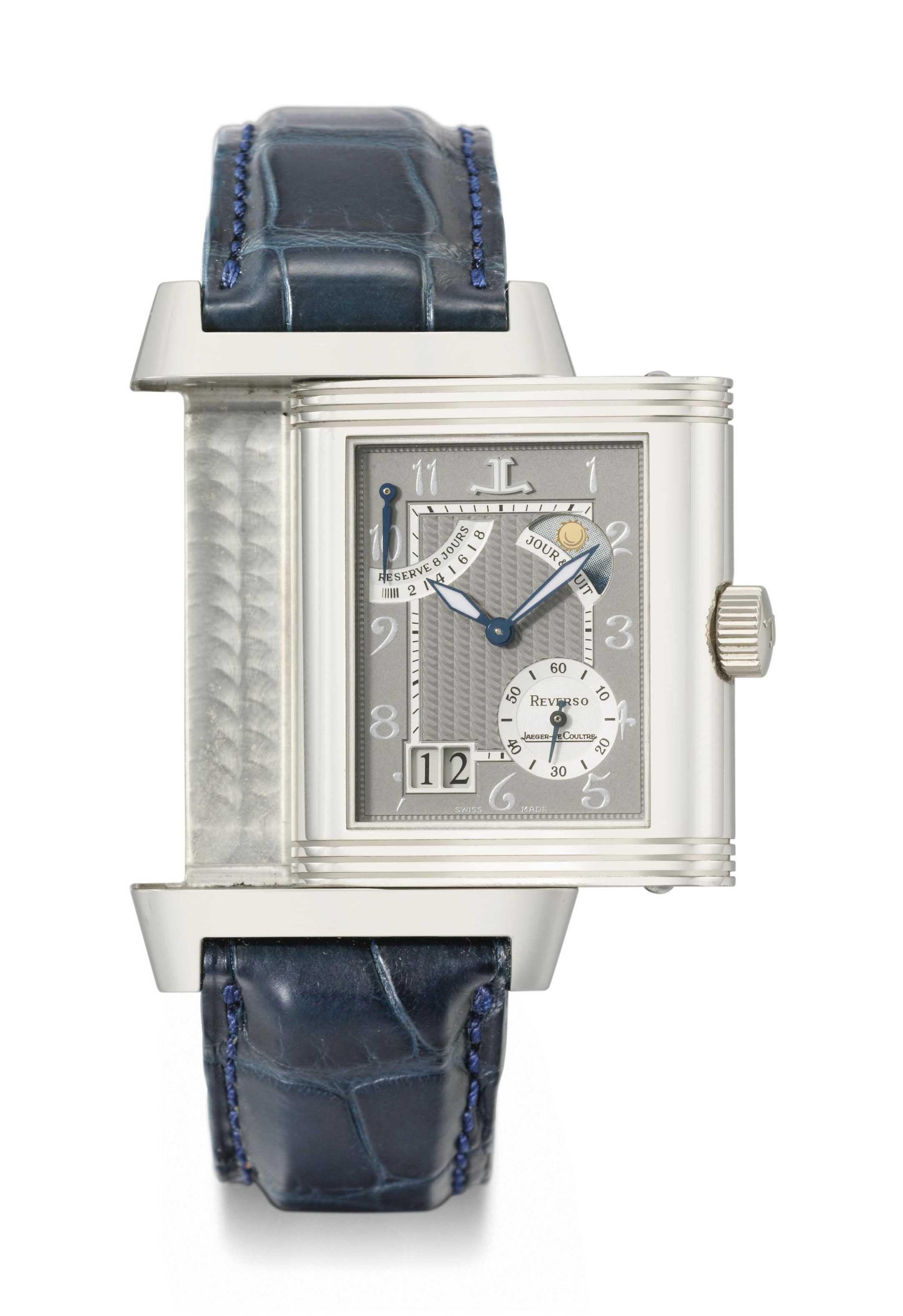 JaegerLeCoultre. A platinum limited edition Reverso wristwatch with