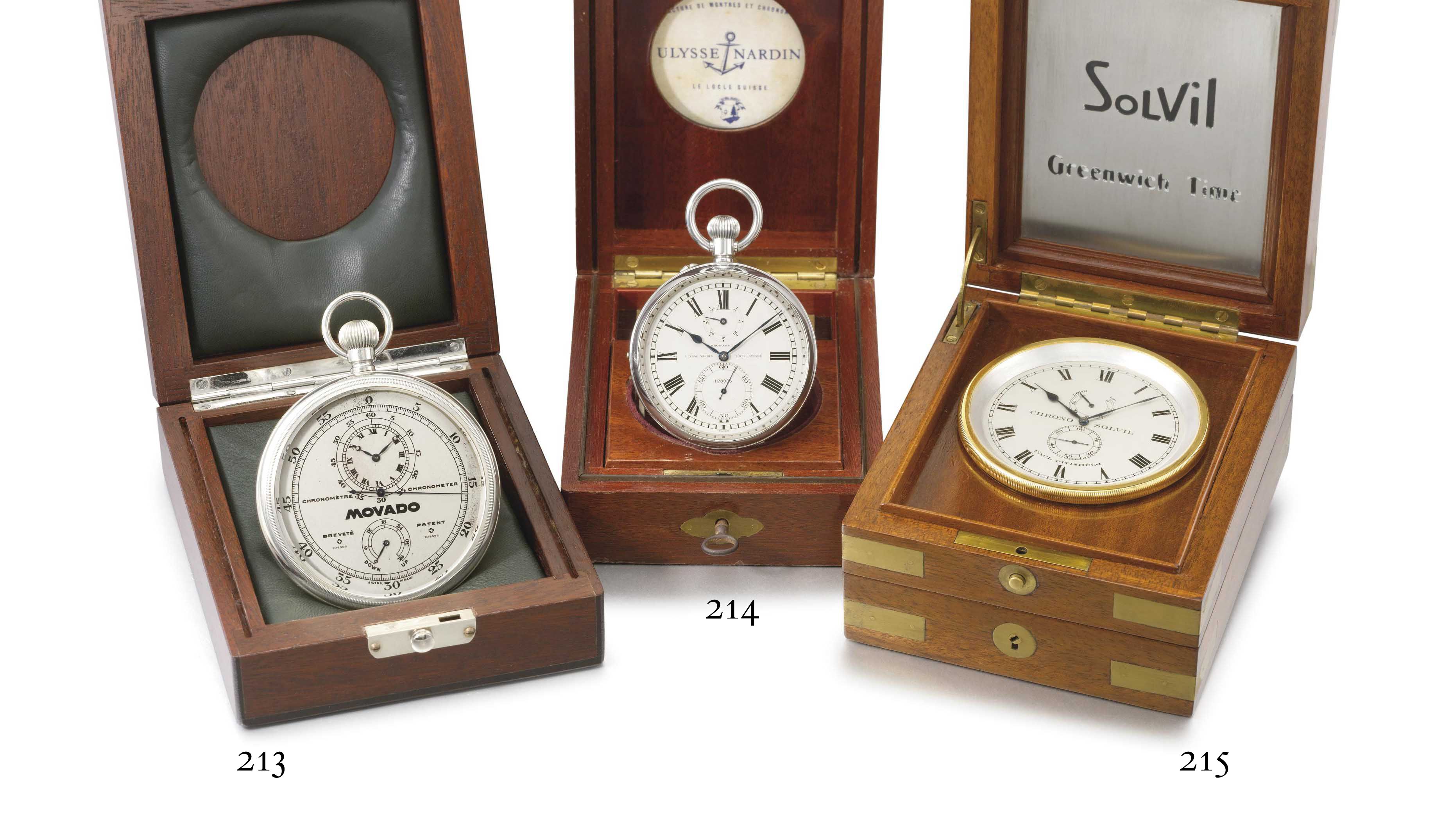 Ulysse Nardin. An unusual silver openface keyless lever deck