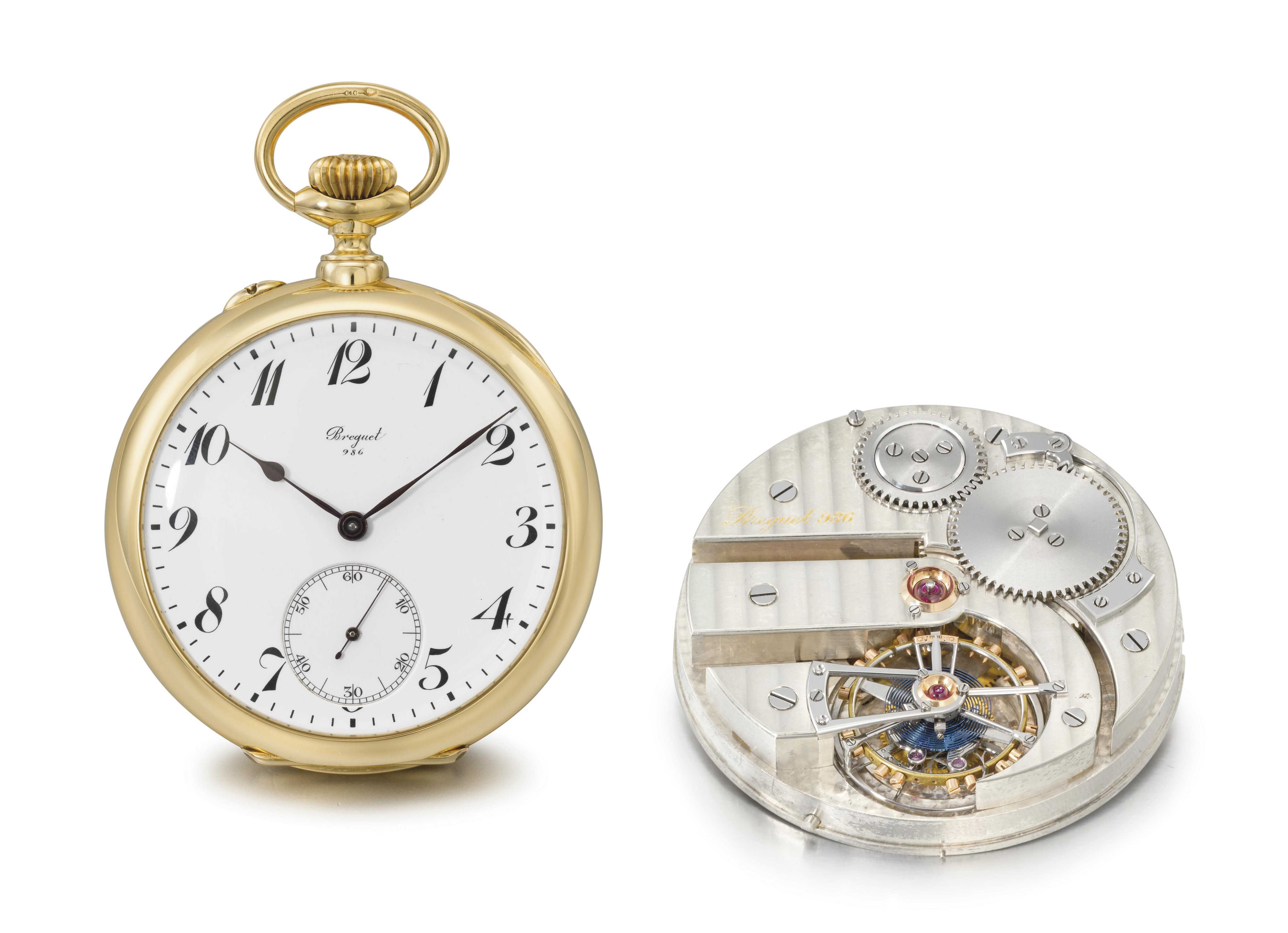 Breguet. A very fine, rare and important 18K gold openface keyless one