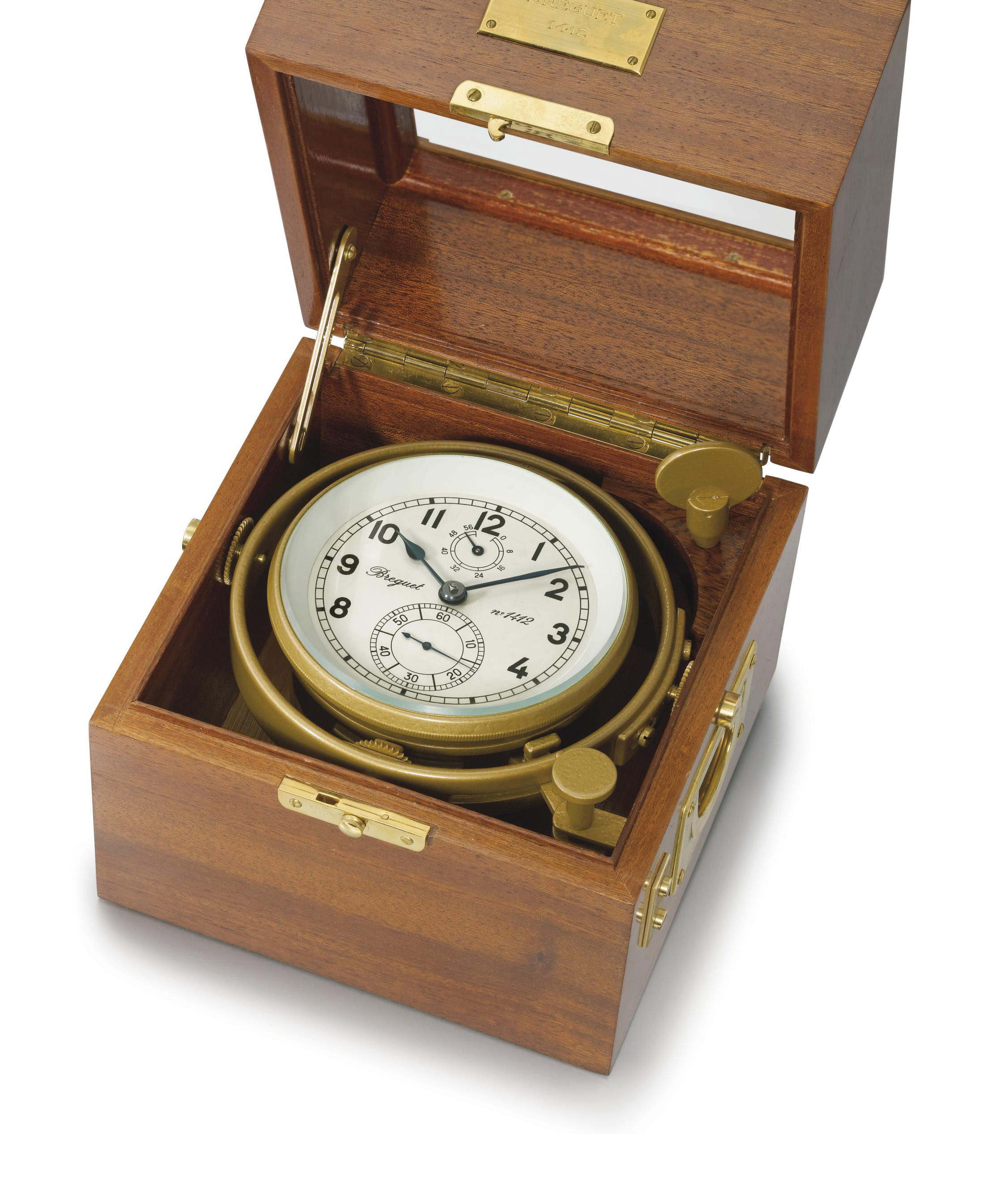 Chronometerwerke Wempe, made for Breguet. A brass and varnishcoated 2