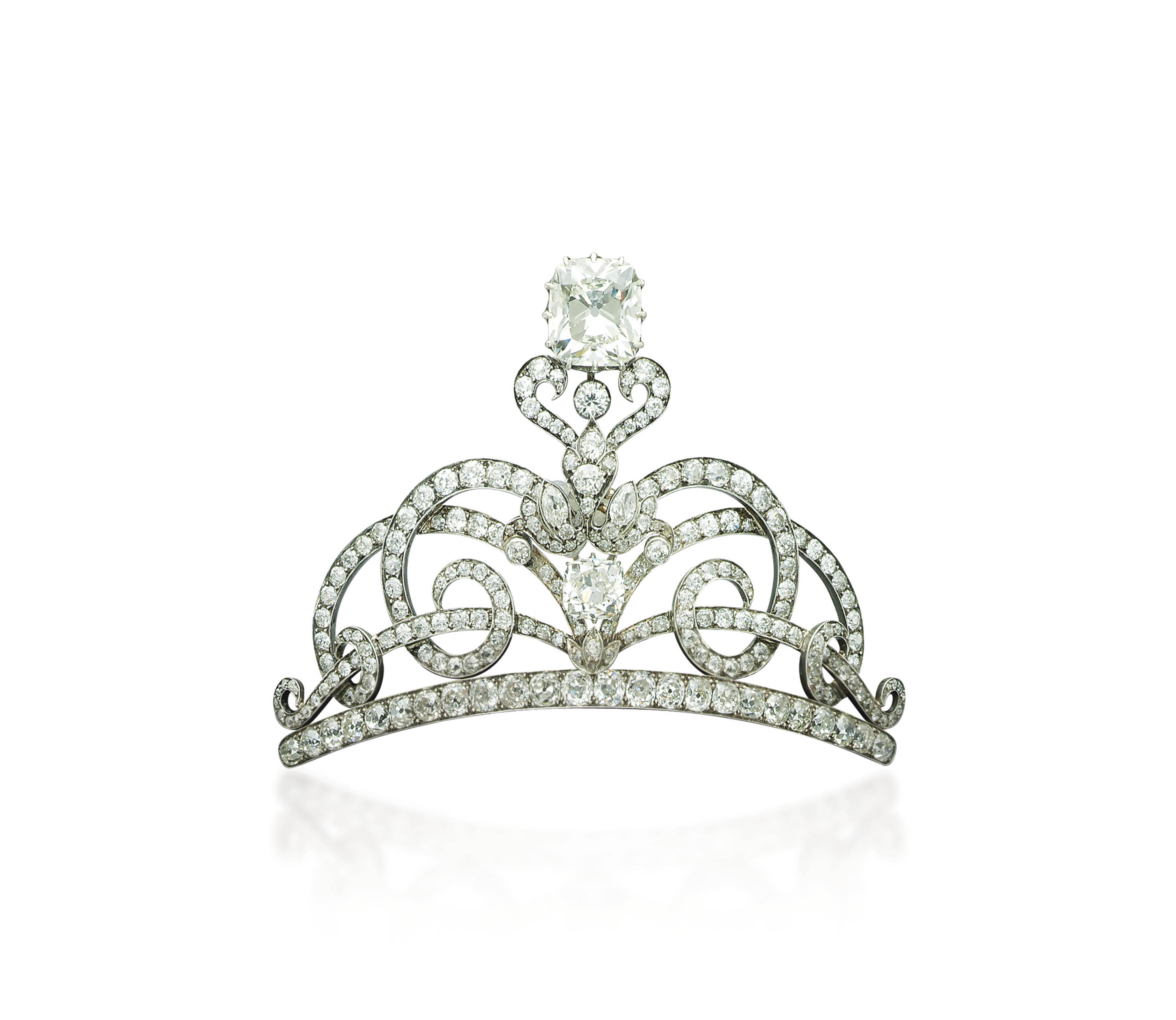 AN ANTIQUE DIAMOND TIARA