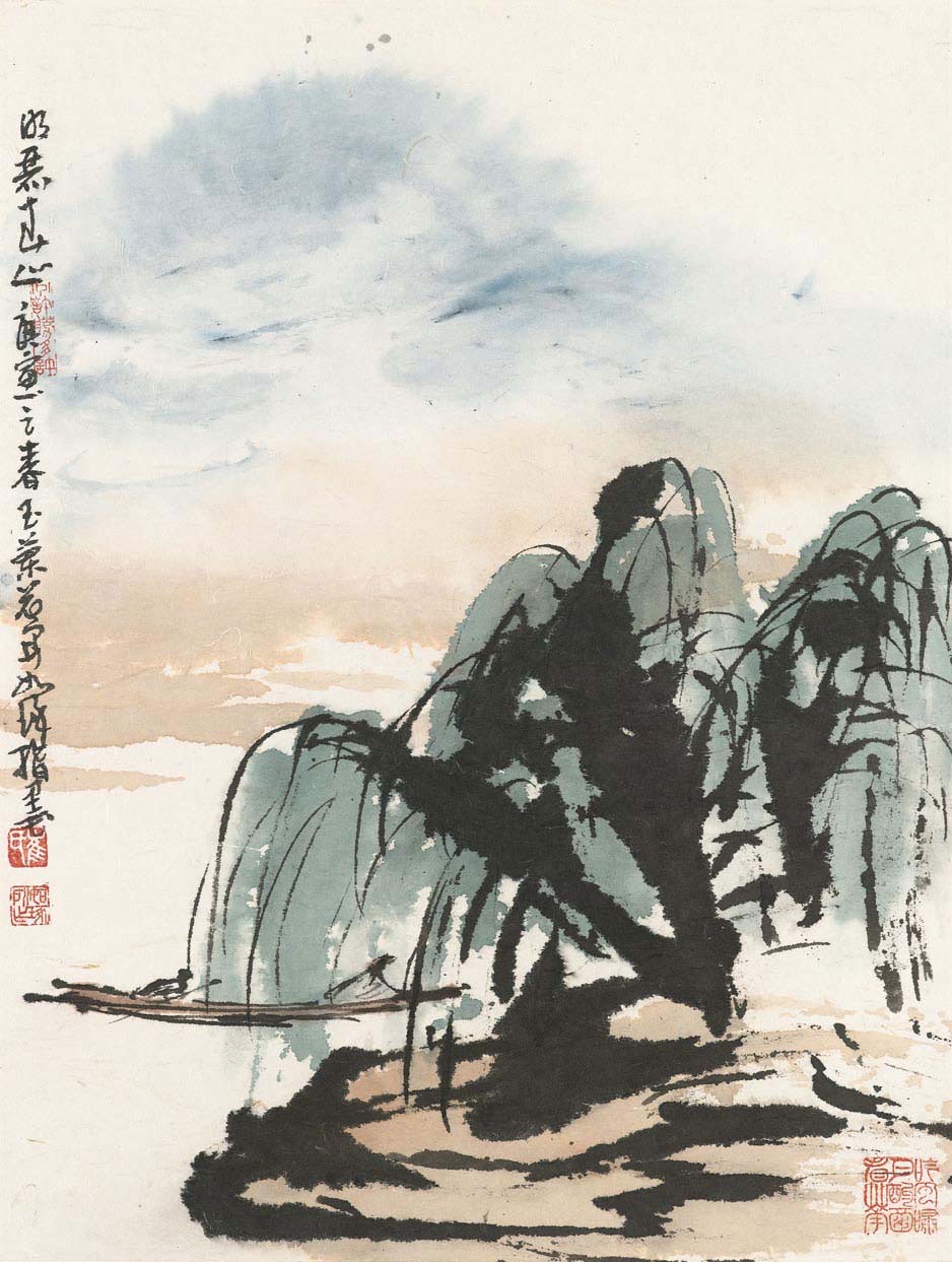 Cui Ruzhou Born 1944 Finger Paintings Of Landscape Album Paintings Ink Christie S
