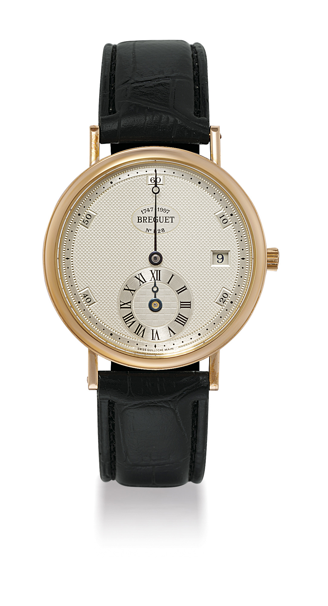 BREGUET CLASSIQUE REGULATOR ANNIVERSARY EDITION REF. 1747 PINK GOLD AUTOMATIC WRISTWATCH WITH DATE AND REGULATOR TYPE DIAL LIMITED EDITION MADE TO COMMEMORATE THE 250TH ANIVERSARY OF THE BIRTH OF ABRA...