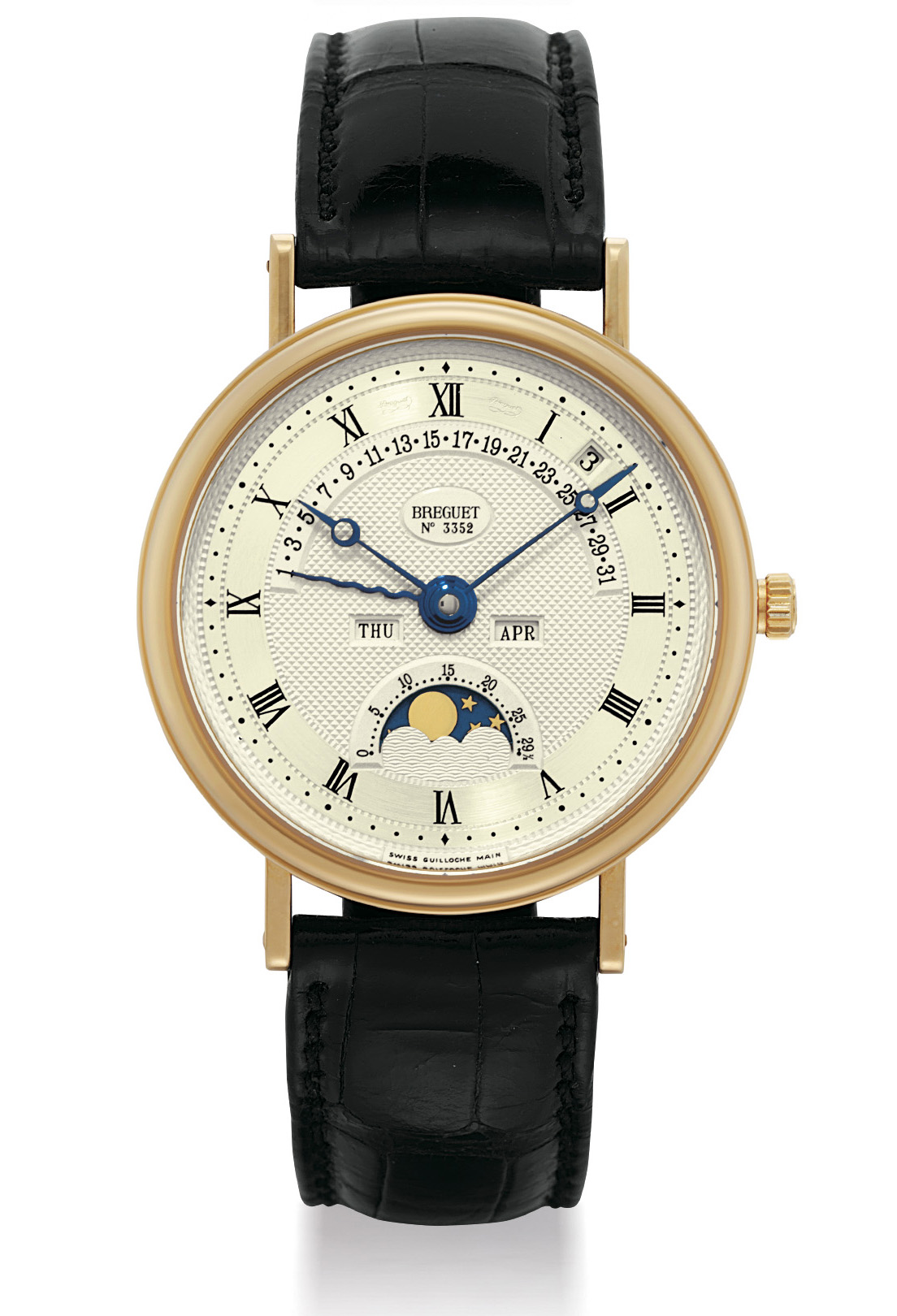 BREGUET A FINE 18K GOLD AUTOMATIC PERPETUAL CALENDAR WRISTWATCH WITH
