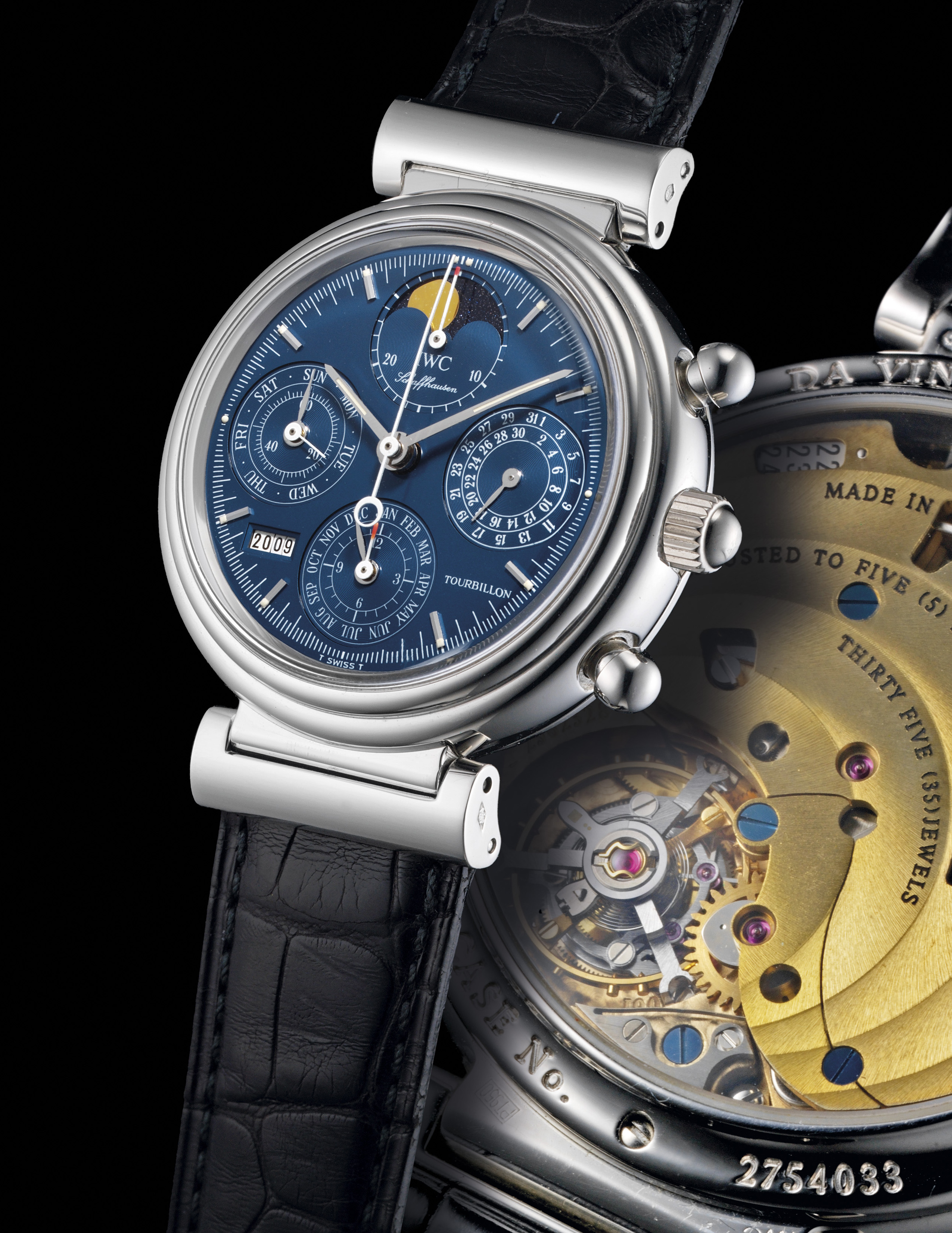 IWC. A FINE LIMITED EDITION PLATINUM PERPETUAL CALENDAR TOURBILLON