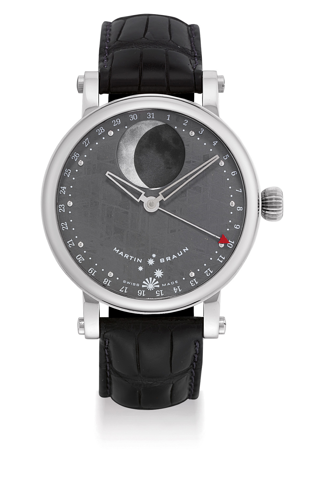 MARTIN BRAUN. AN UNUSUAL STAINLESS STEEL AUTOMATIC WRISTWATCH ...
