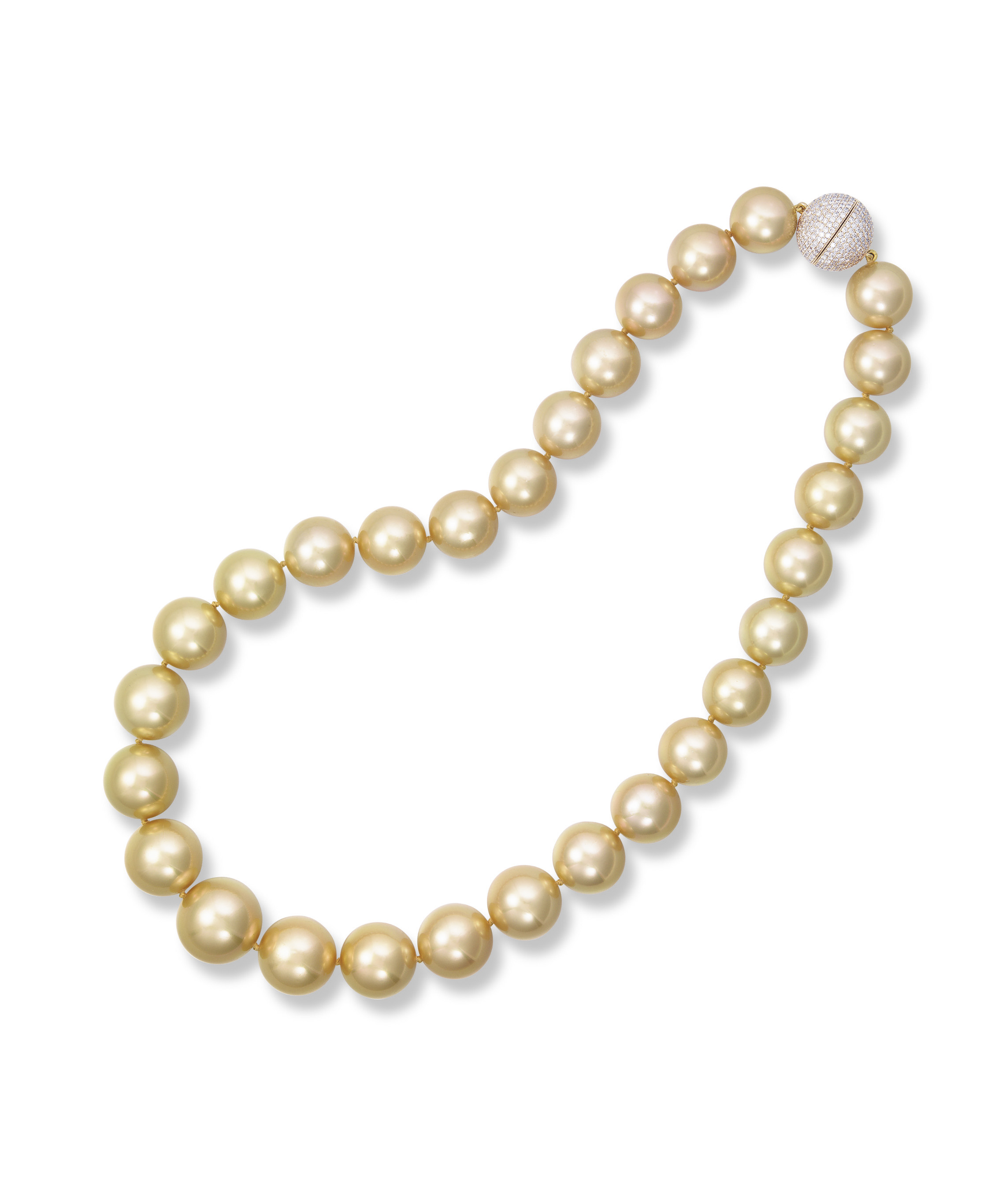 A SINGLESTRAND CULTURED PEARL AND DIAMOND NECKLACE Christie's