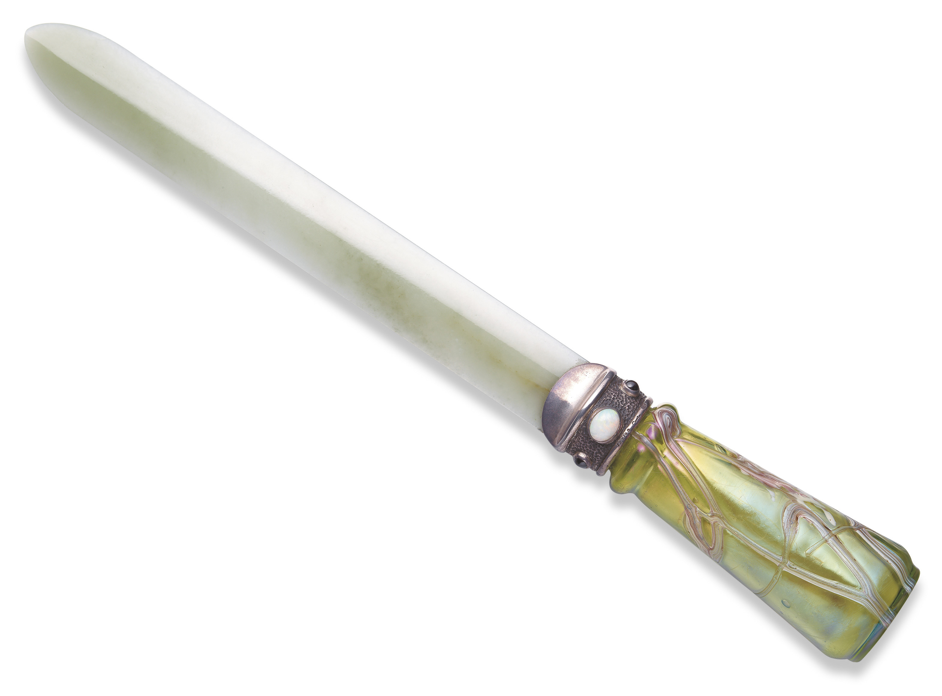 A Jadeite And White Opal Letter Opener By Cartier Jewelry Glass Christie S