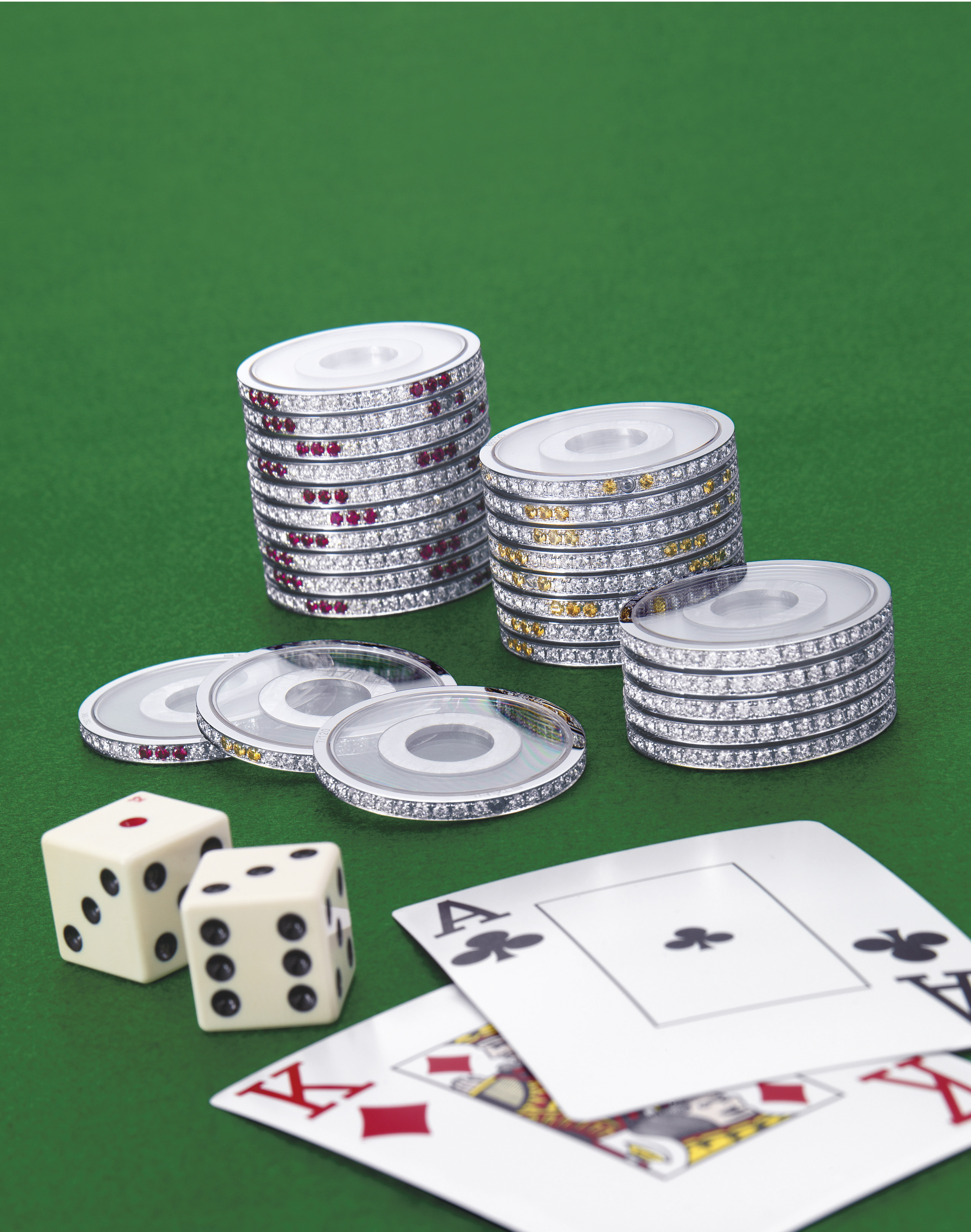 A SET OF MULTIGEM GAMING CHIPS, BY STAHL