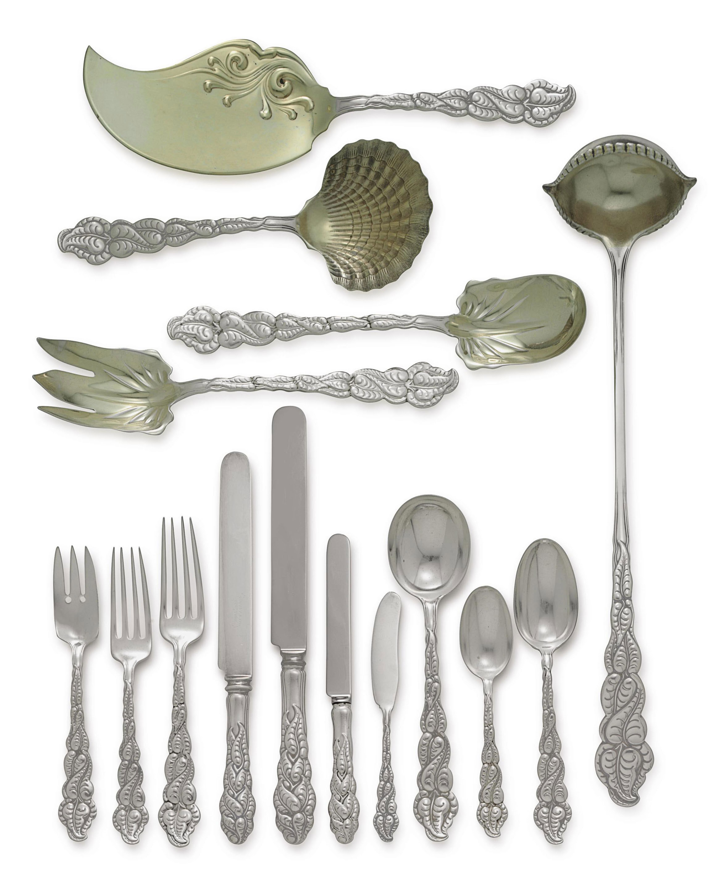 AN ASSEMBLED SILVER FLATWARE SERVICE , MARK OF TIFFANY & CO., NEW YORK