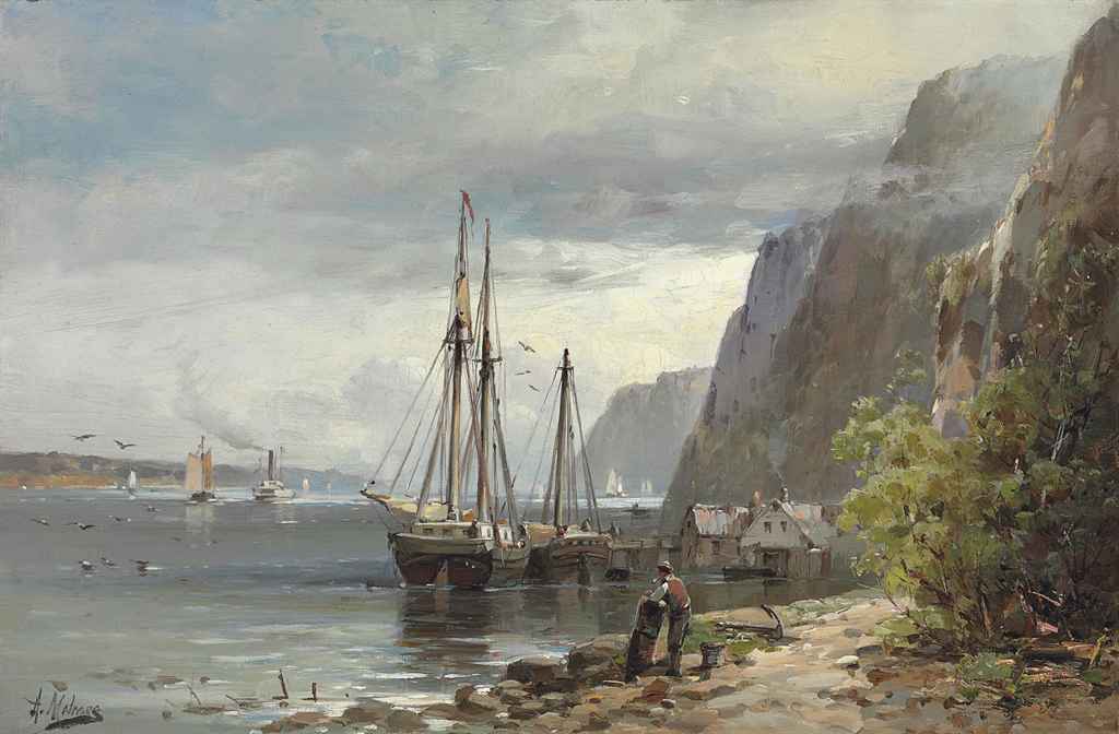 Andrew W Melrose 1836 1901 View Of Palisades On The Hudson 19th Century Paintings Christie S