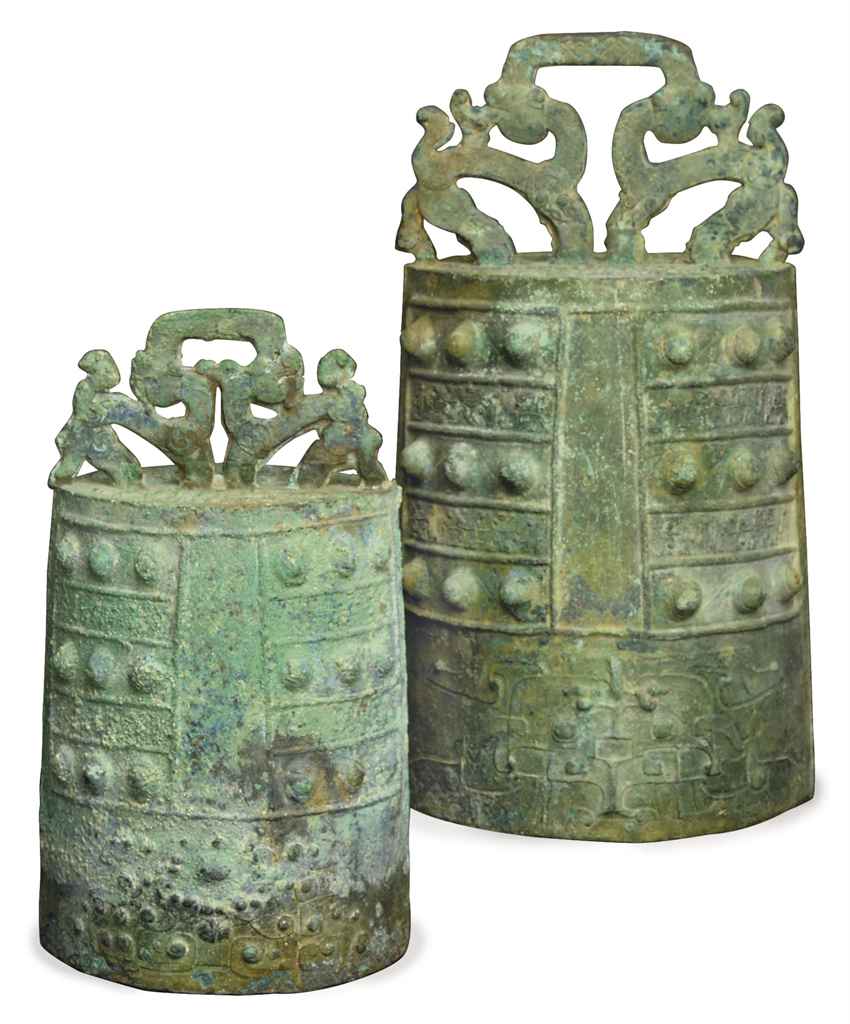 TWO CHINESE ARCHAIC BRONZE BELLS, ZHONG , , EASTERN ZHOU DYNASTY (770256 B.C.) Christie's
