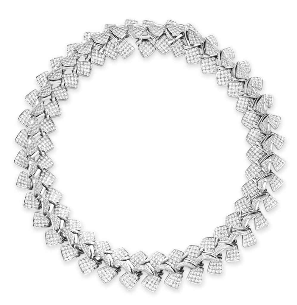 A DIAMOND AND PLATINUM "NORDIC SPLENDOUR" NECKLACE, BY GEORG JEN