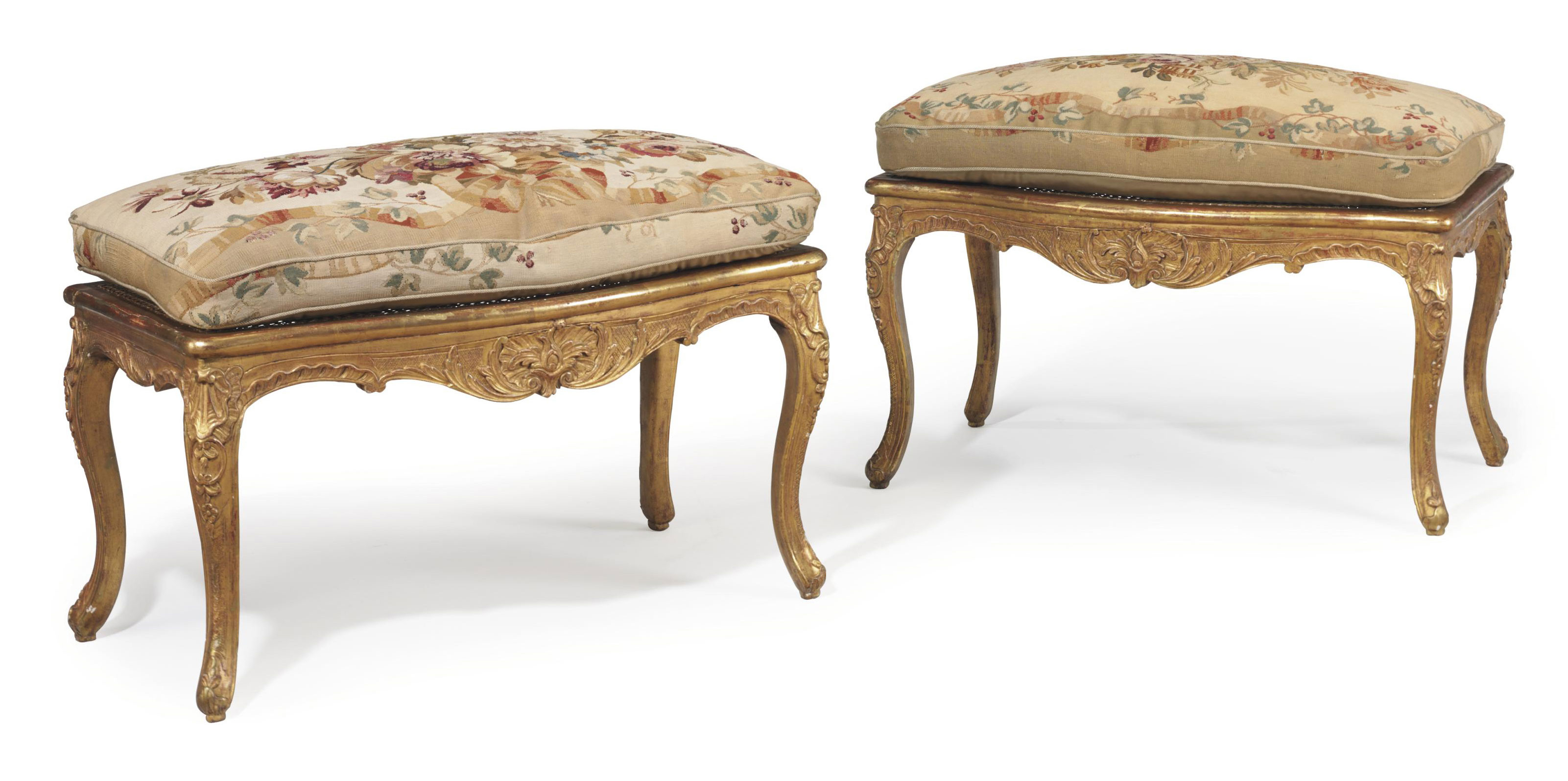 A Pair Of Louis Xv Giltwood Window Benches Circa 1740 The Seat