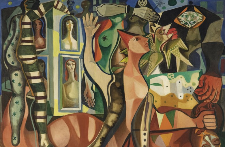 Emiliano di Cavalcanti (1897-1976), Sonhos do carnaval, 1955. Oil on canvas. 51 x 63  in (130 x 160  cm). Sold for $782,500 on 26-27 May 2011 at Christie’s in New York. Artwork © DACS 2020