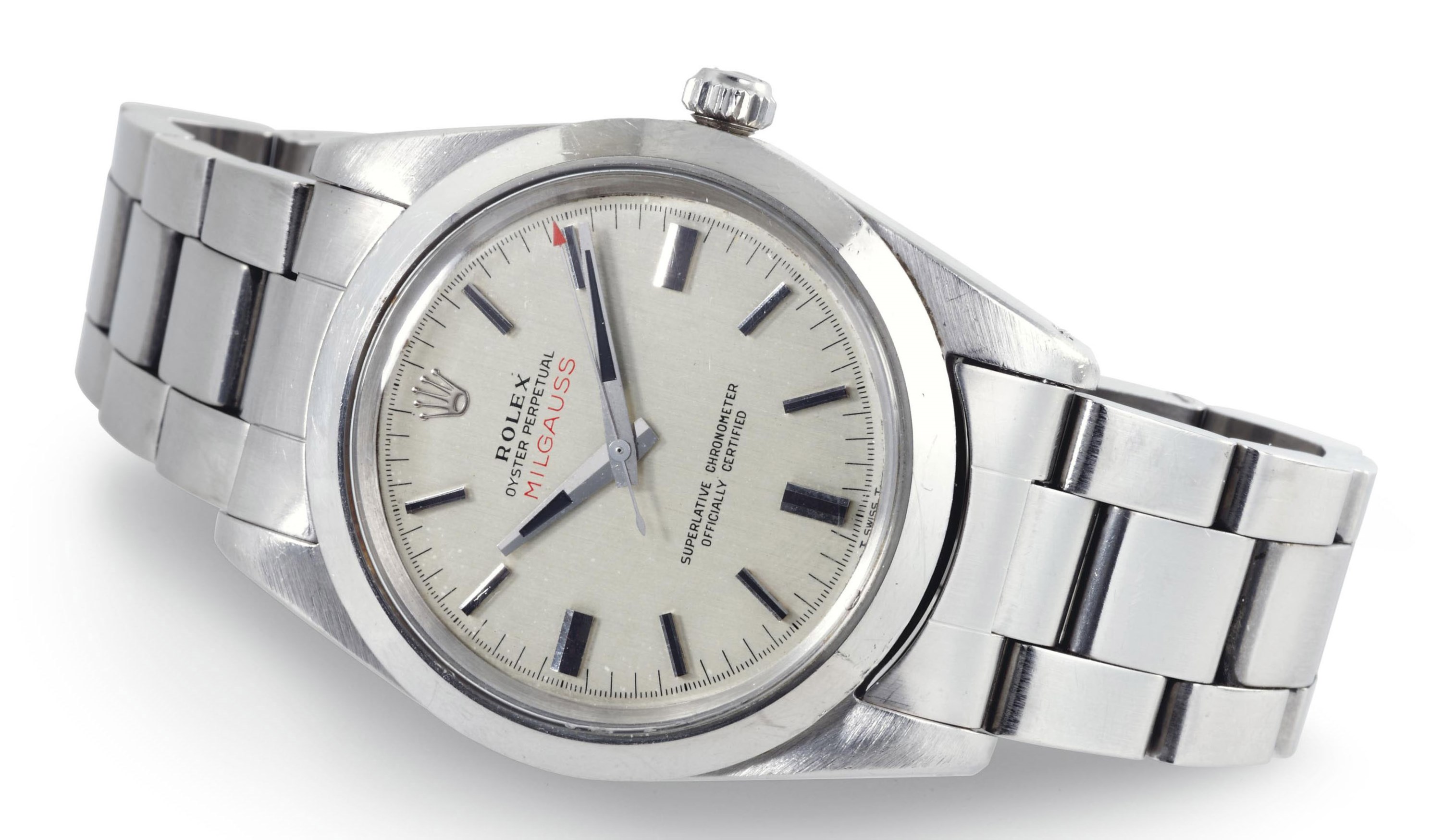 ROLEX. A FINE AND RARE STAINLESS STEEL AUTOMATIC