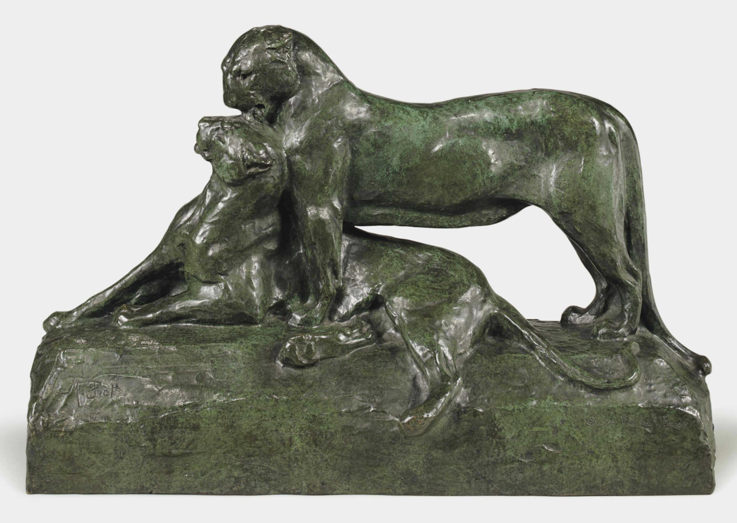 MAXIMILIEN LOUIS FIOT (18861953) , A PATINATED BRONZE SCULPTURE OF TWO