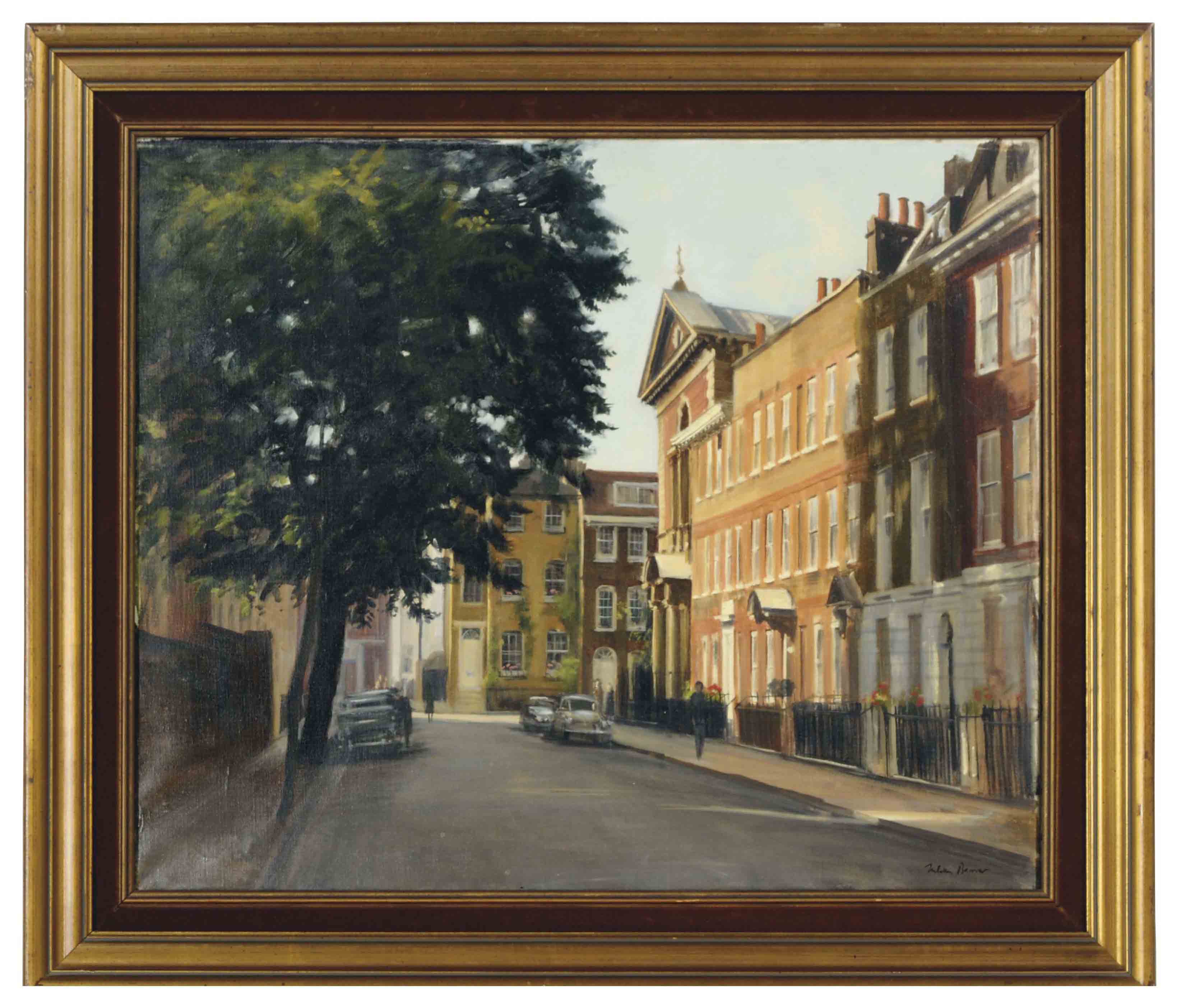 Julian Barrow (BRITISH b 1939) View of Cheyne Row London Christie #39 s