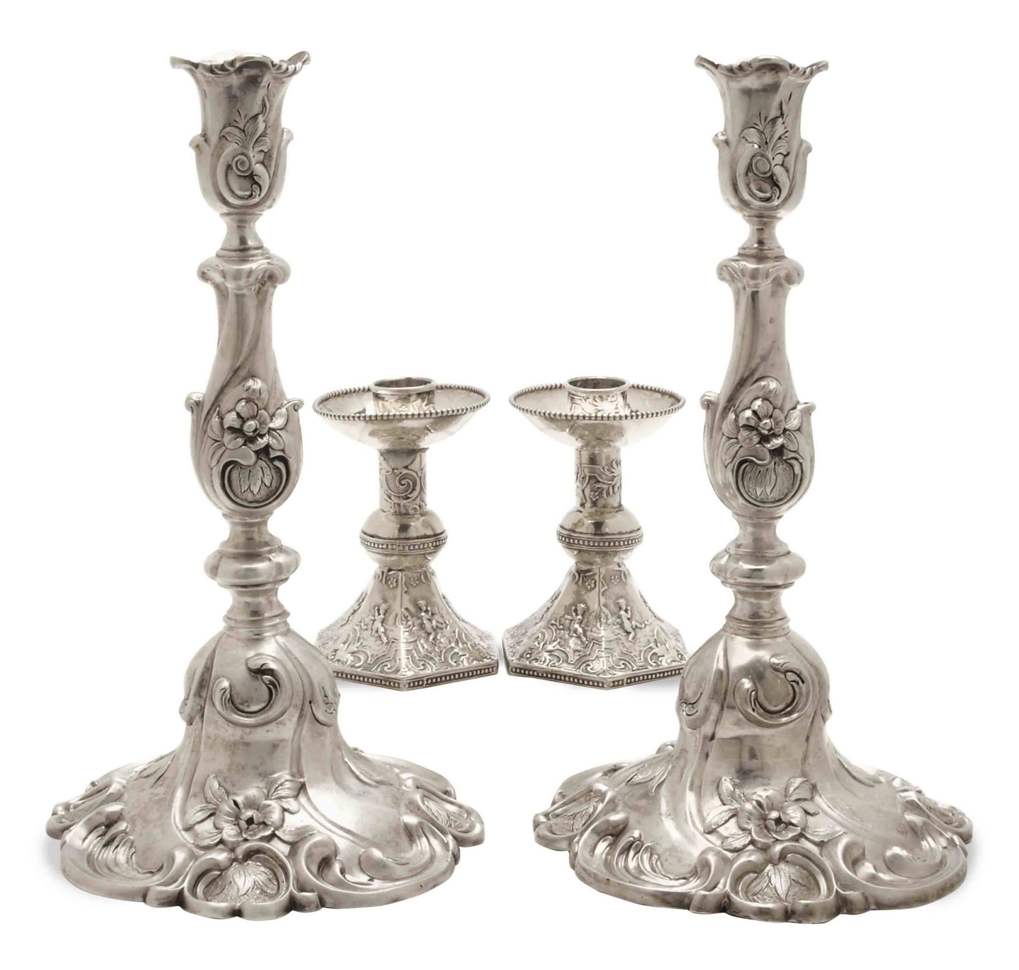 A PAIR OF DUTCH SILVER CANDLESTICKS, , AMSTERDAM, LATE 18TH CENTURY