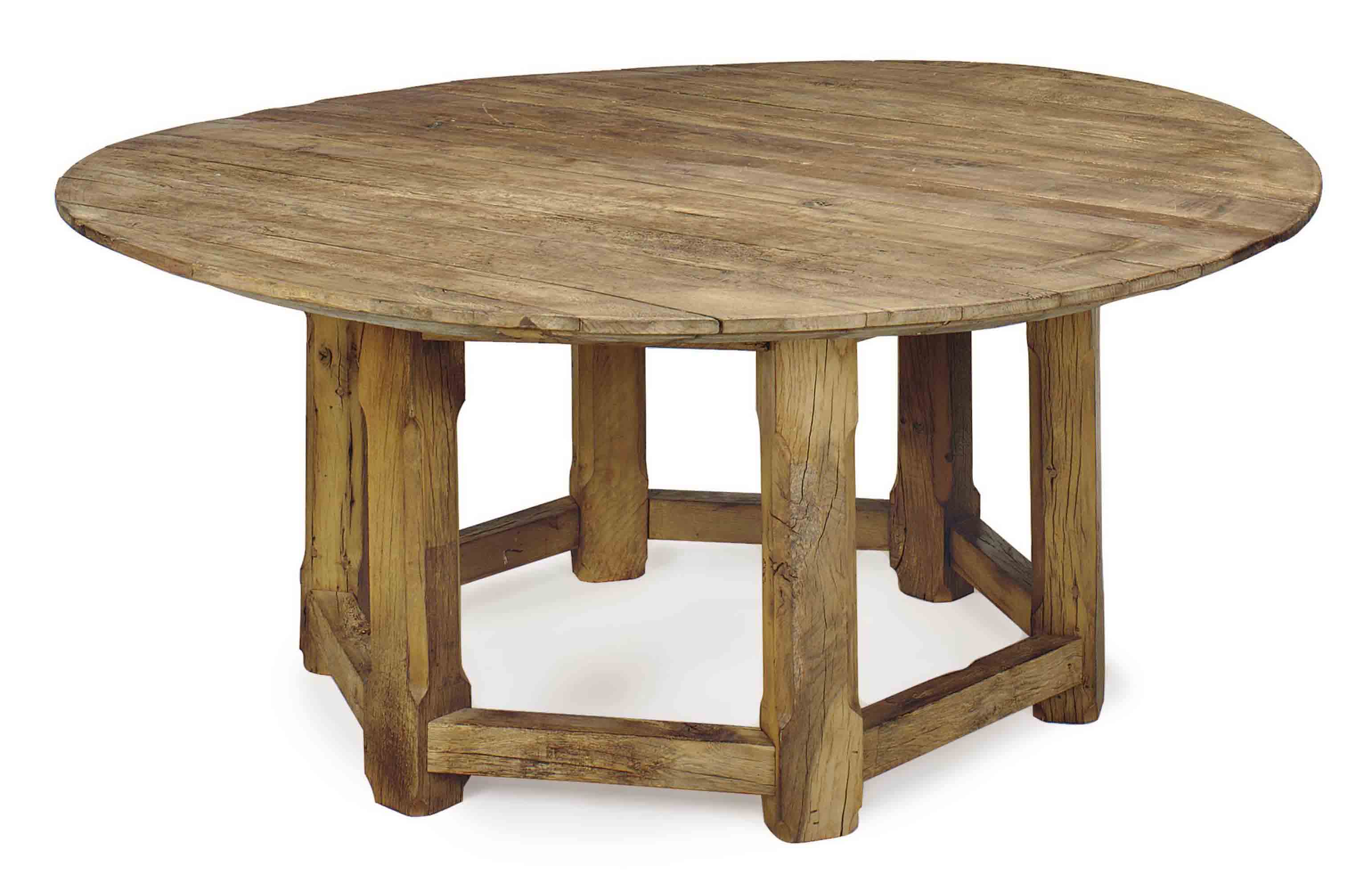 A LARGE FRENCH OAK CIRCULAR DINING TABLE, , LATE 19TH/20TH CENTURY