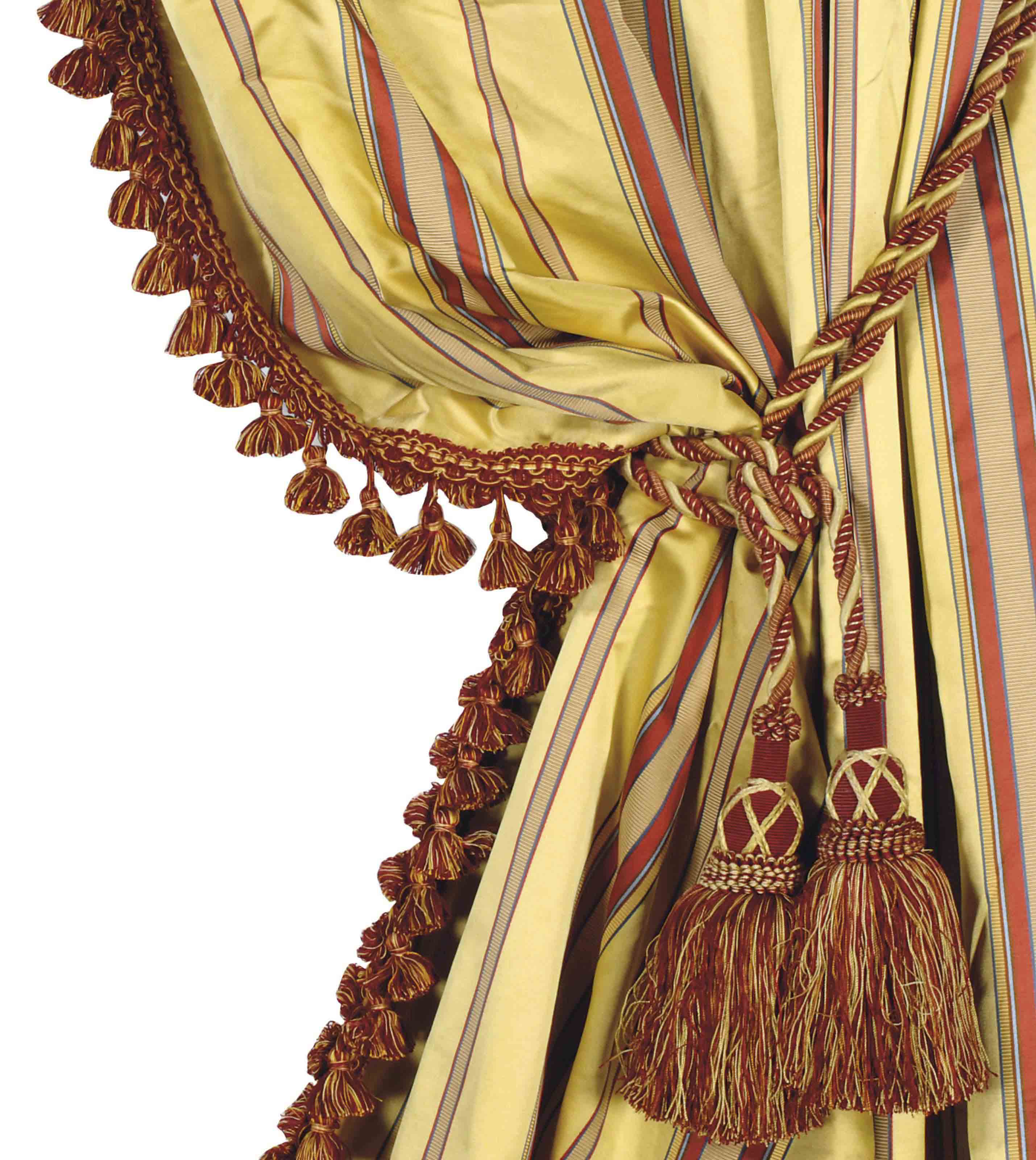Four Gold And Red Striped Silk Curtain Panels With Valances And Side Panels Late 20th Century Curtains Textiles Costume Christie S