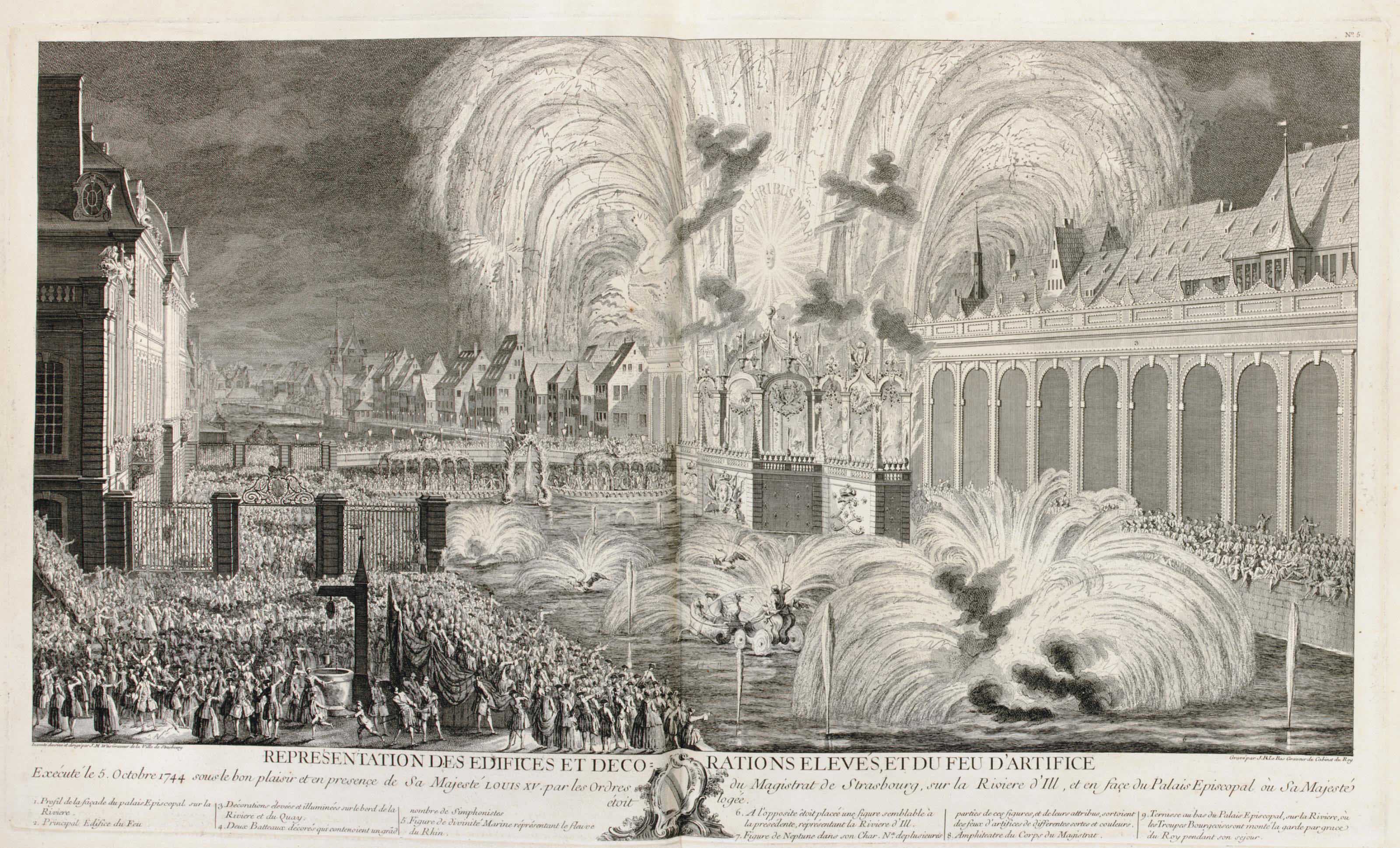 Louis Xv 1710 1774 Representation Des Fetes Donnees Par La Ville De Strasbourg Pour La Convalescence