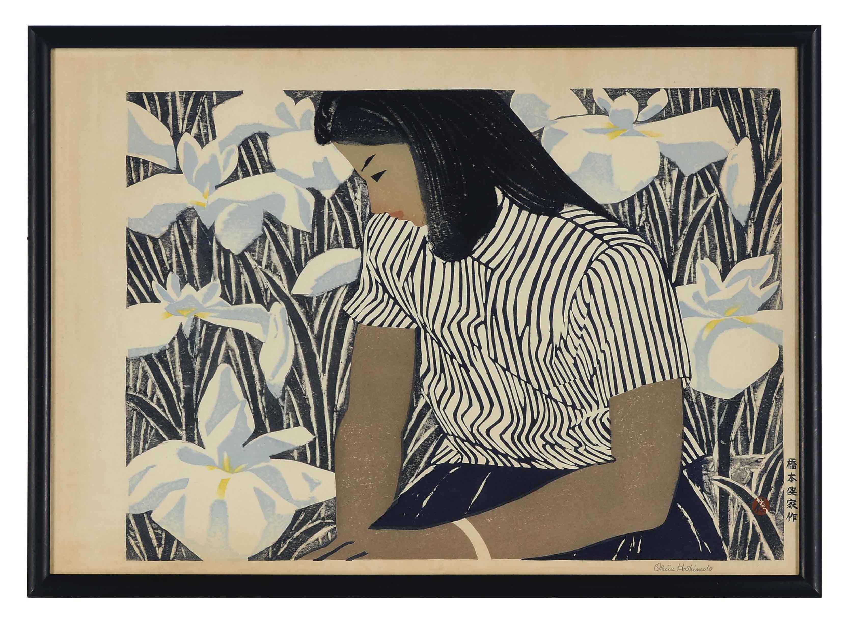 Three Contemporary Japanese Prints Ink And Color On Paper 20th