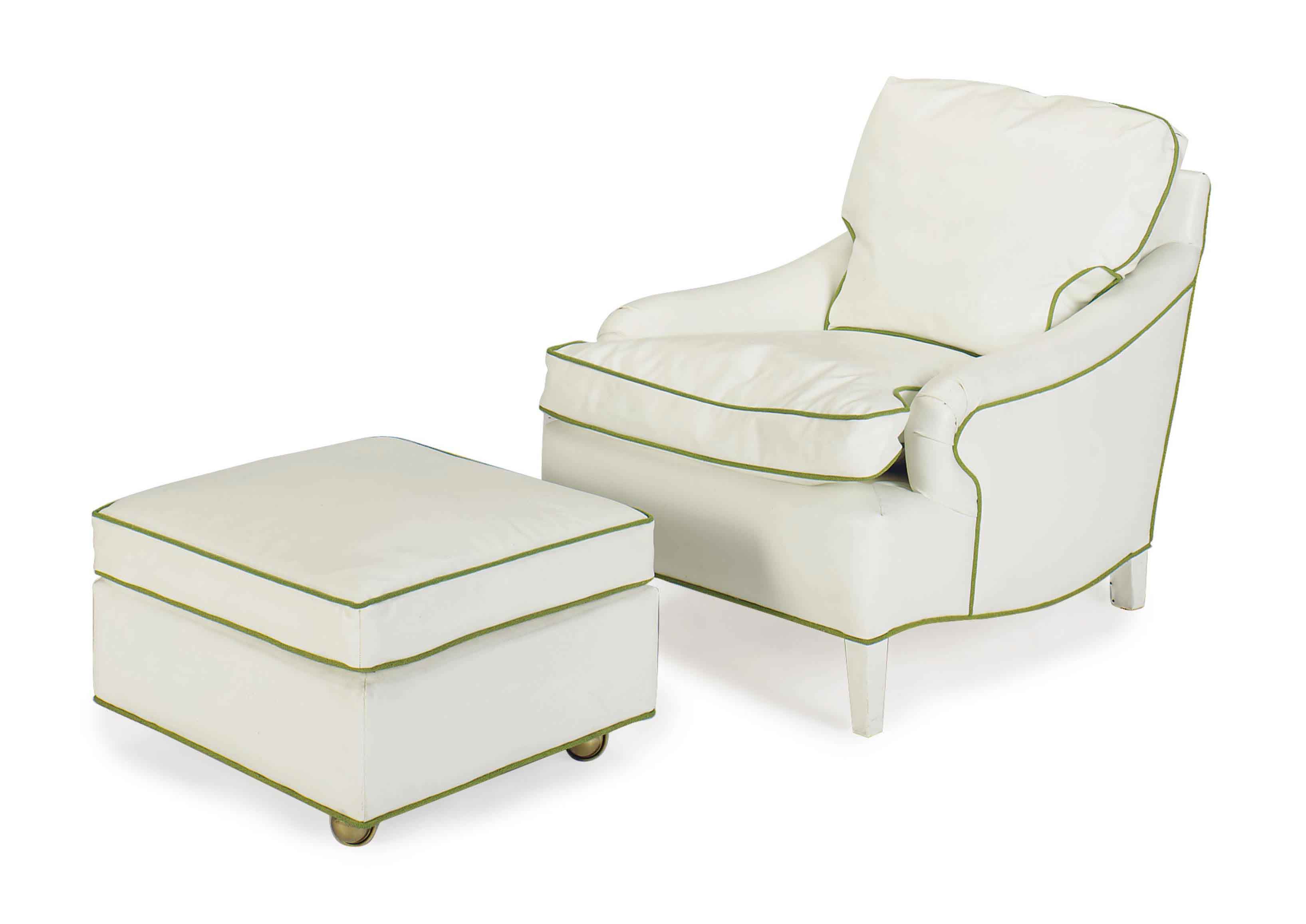 A White Vinyl Upholstered Club Chair And Ottoman By William Billy Haines Circa 1950 20th Century Club Chair Christie S