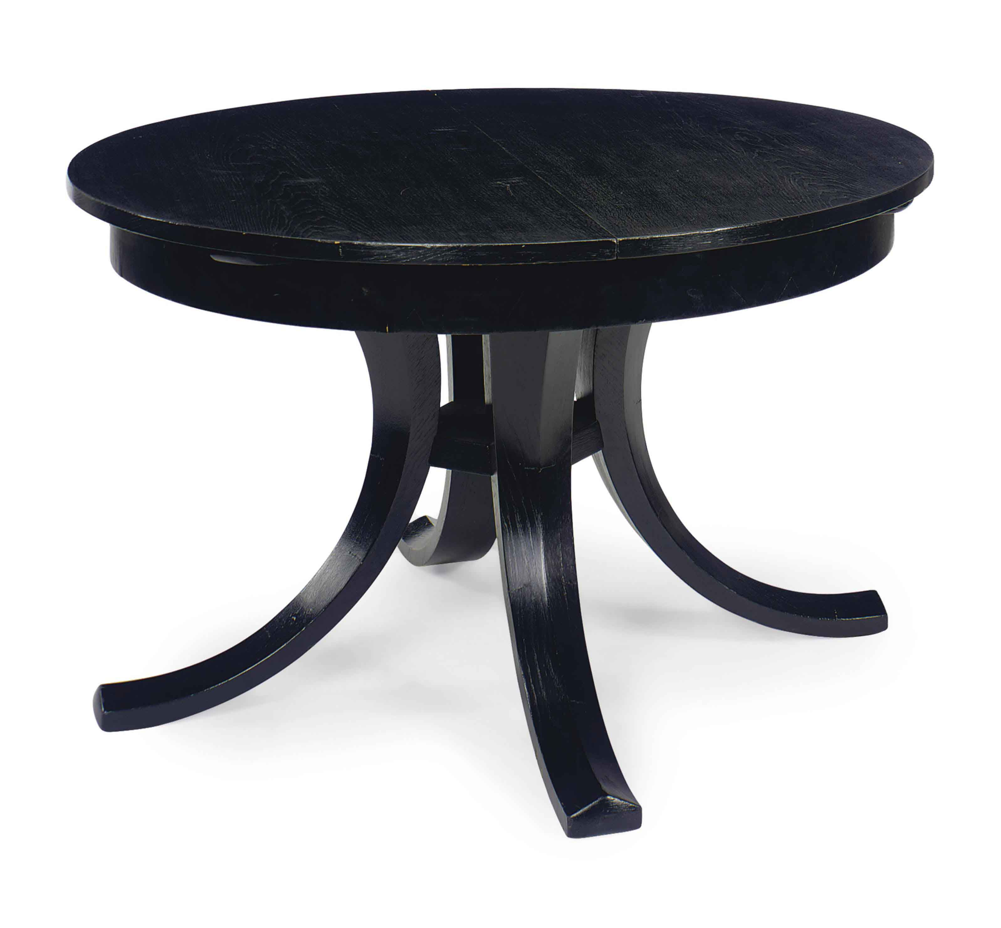 A French Ebonized Oak Extending Dining Table Circa 1940