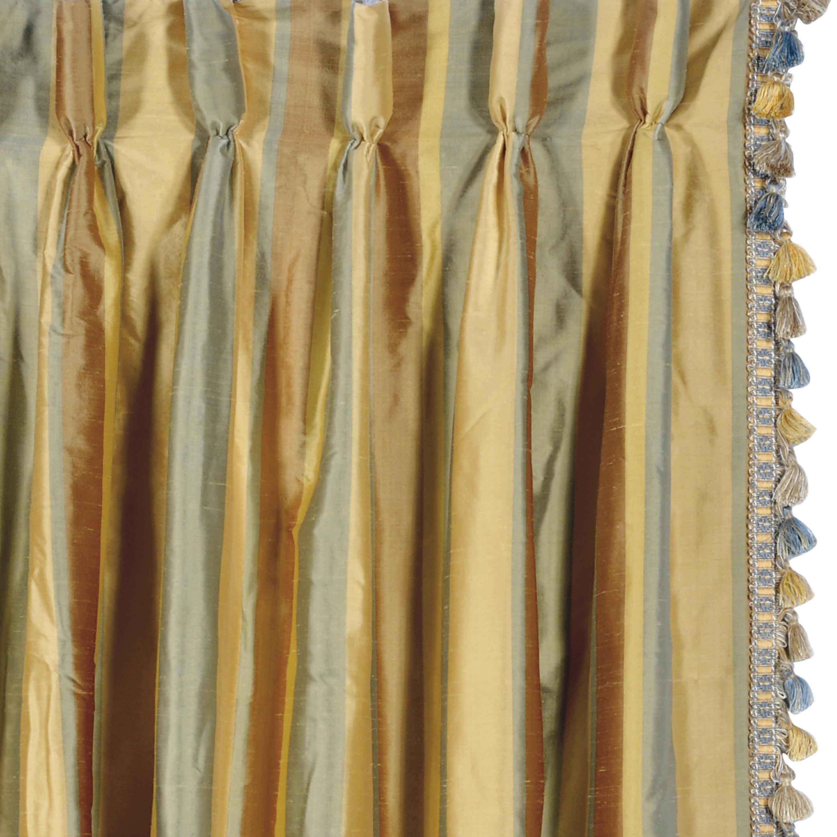 SIX STRIPED SILK CURTAIN PANELS, , LATE 20TH CENTURY Christie's