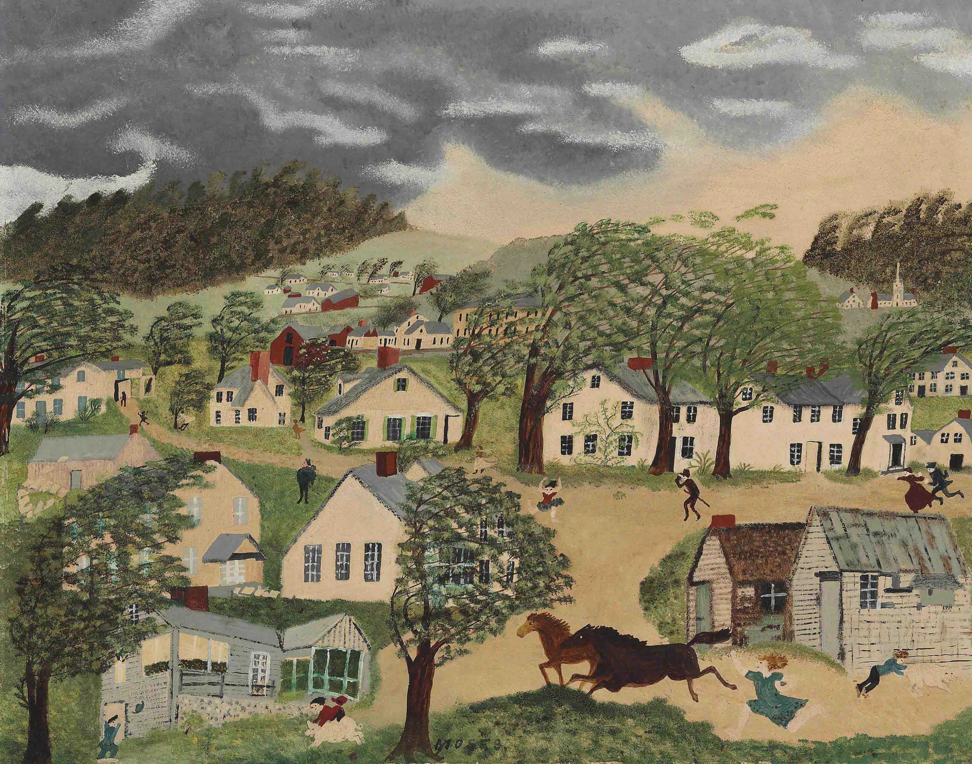 Anna Mary Grandma Robertson Moses 1860 1961 The Hurricane In Hoosick Falls Christies