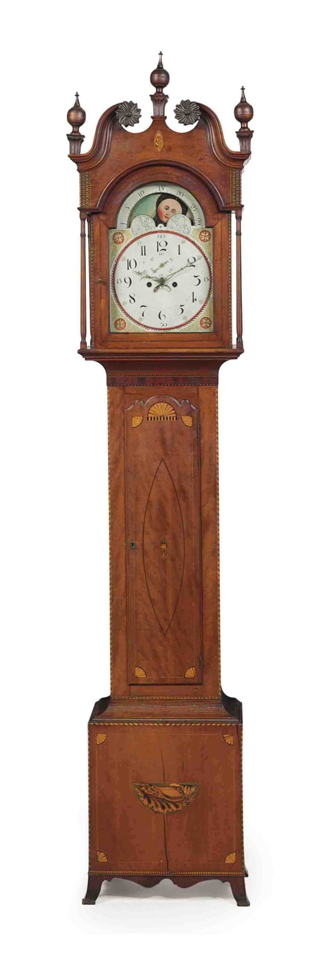 A FEDERAL INLAID CHERRYWOOD TALLCASE CLOCK , PENNSYLVANIA, 18101820