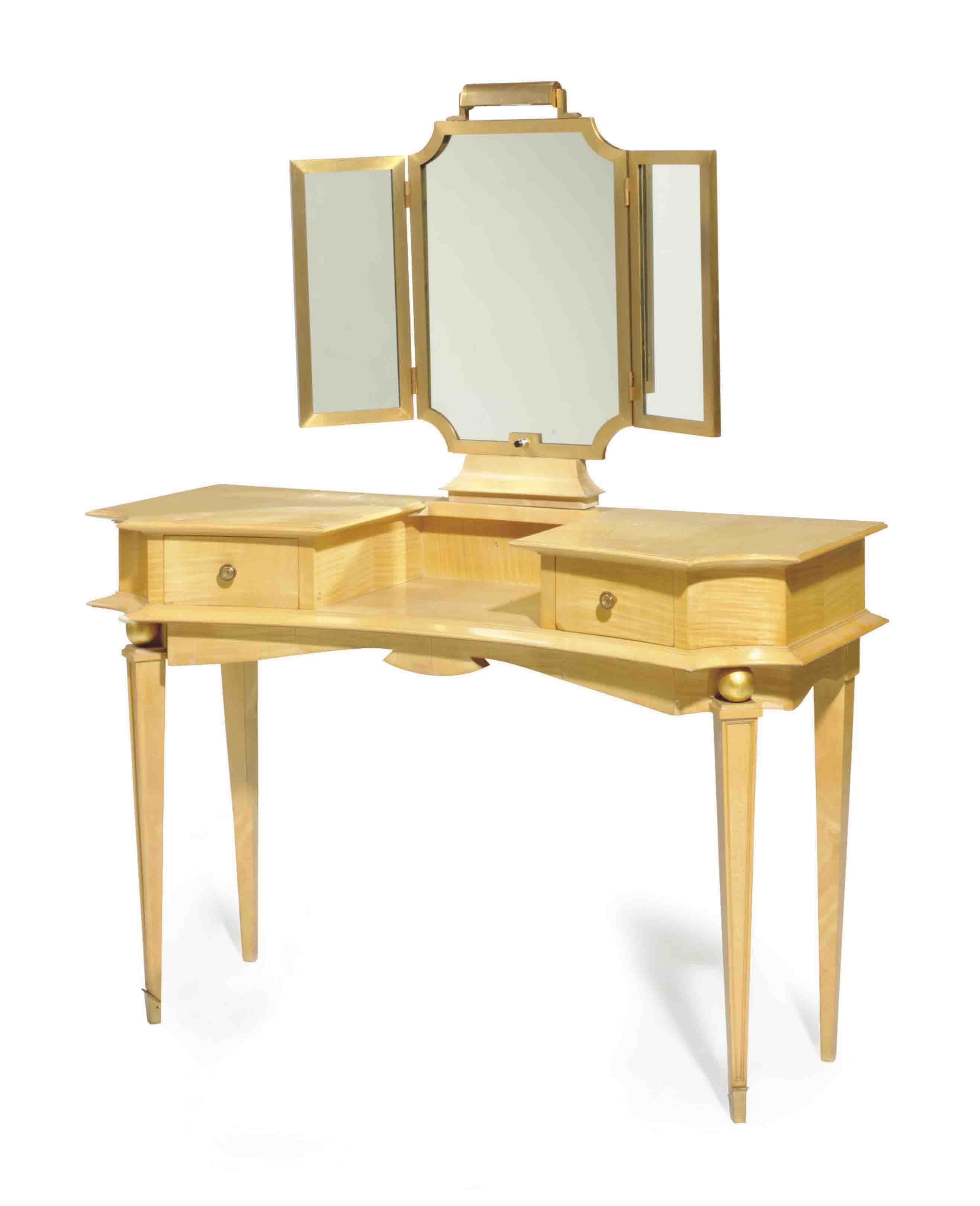 art deco style maple vanity table