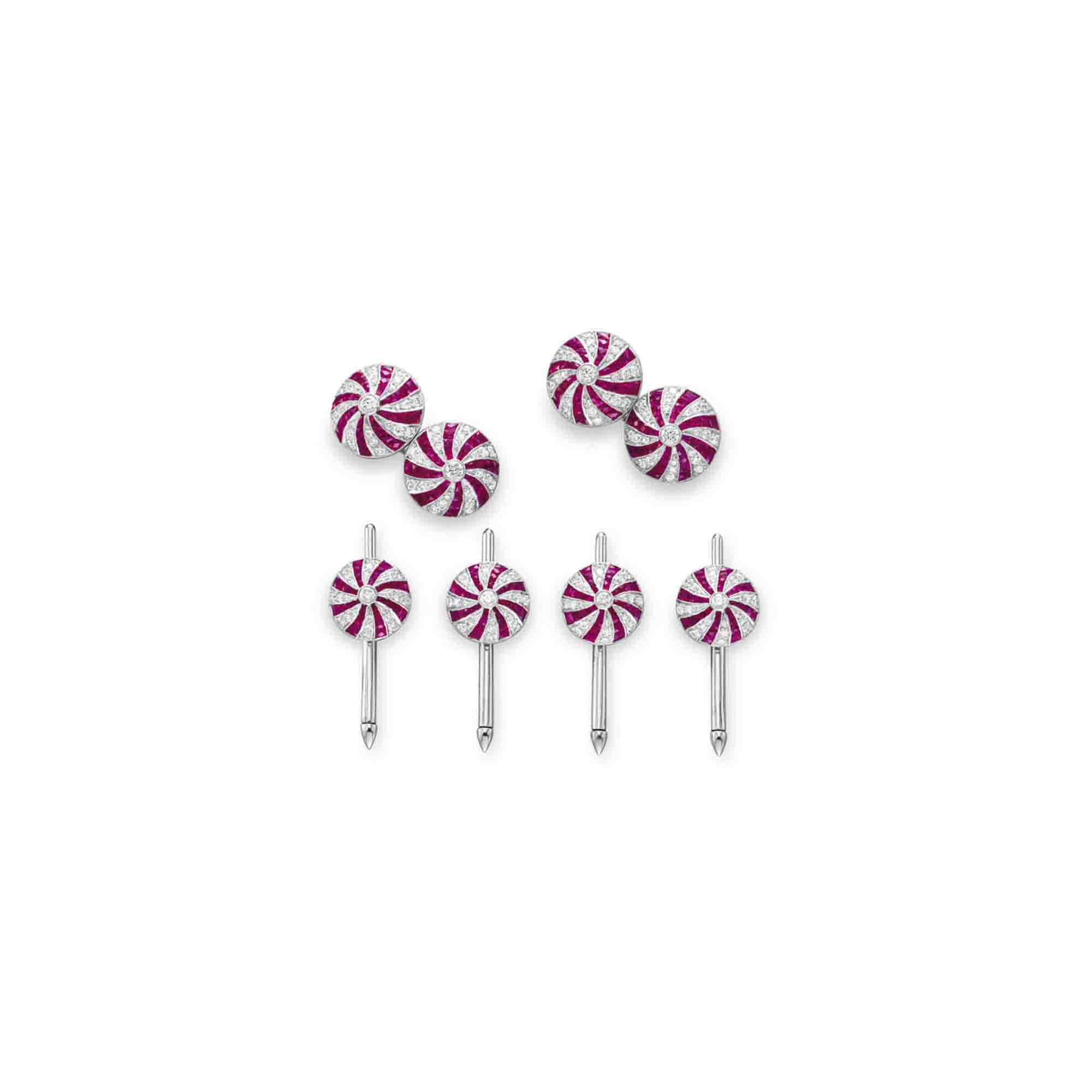 A RUBY AND DIAMOND DRESS SET | Christies A RUBY AND DIAMOND DRESS SET  | Christies