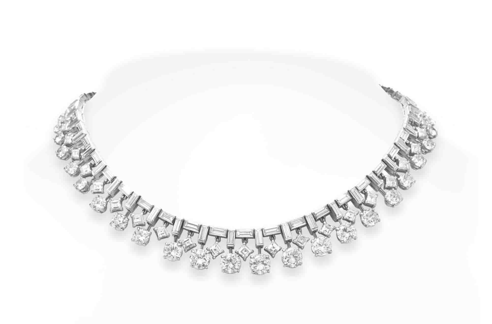 AN ELEGANT DIAMOND NECKLACE, BY VAN CLEEF & ARPELS ...