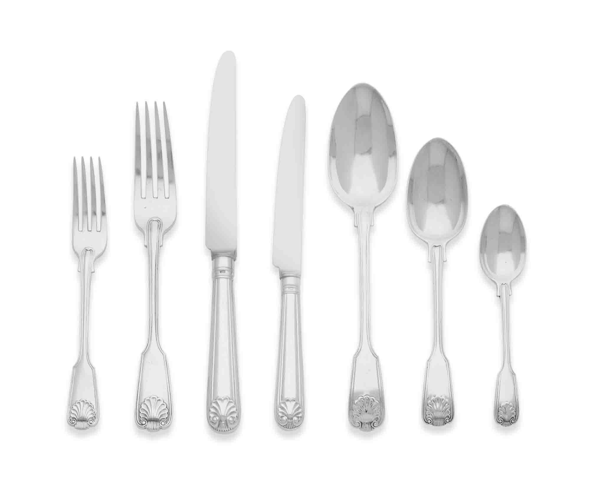 AN ASSEMBLED VICTORIAN SILVER TABLE SERVICE