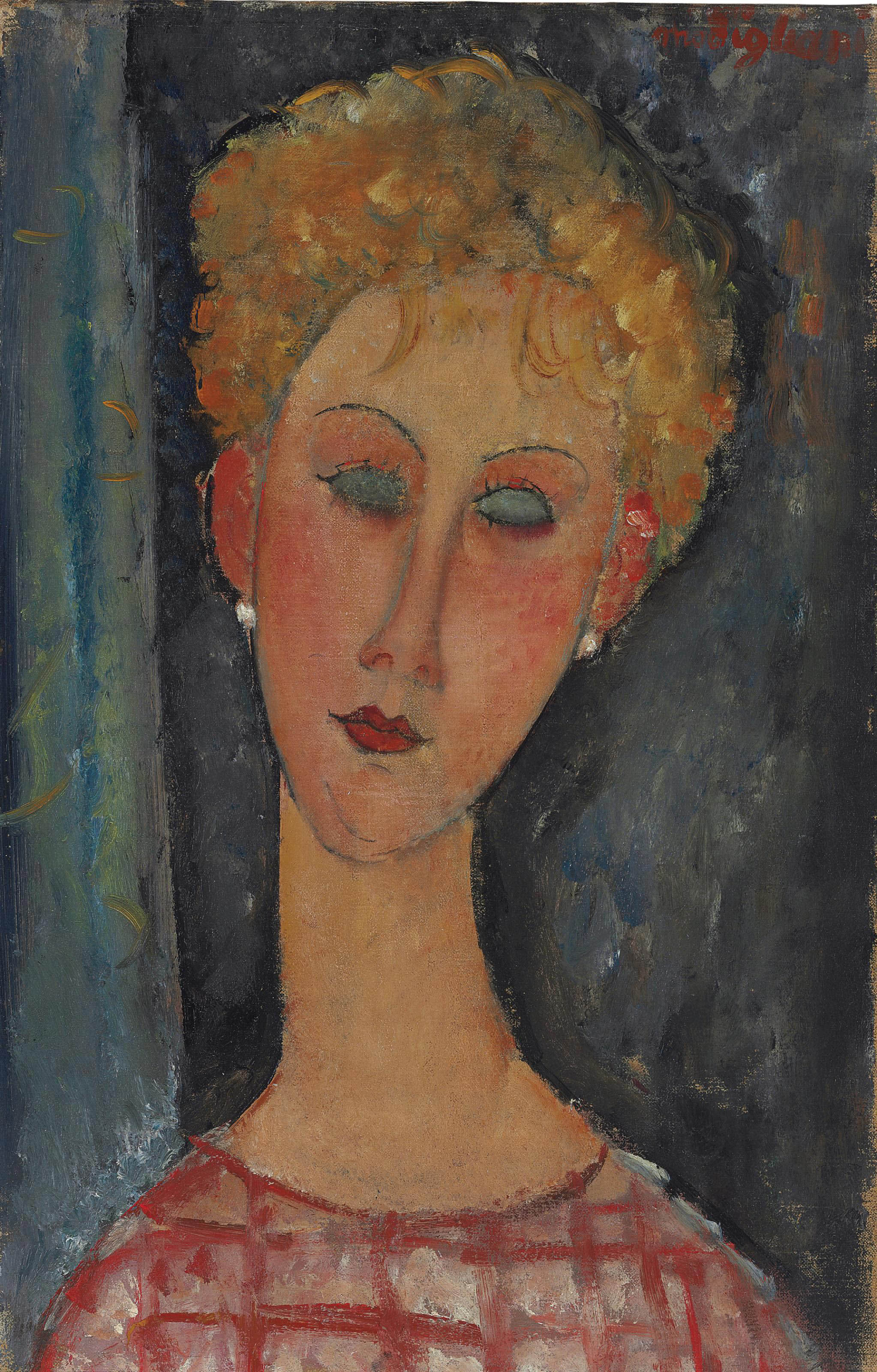 Amedeo Modigliani 1884 1920 La Blonde Aux Boucles D Oreille
