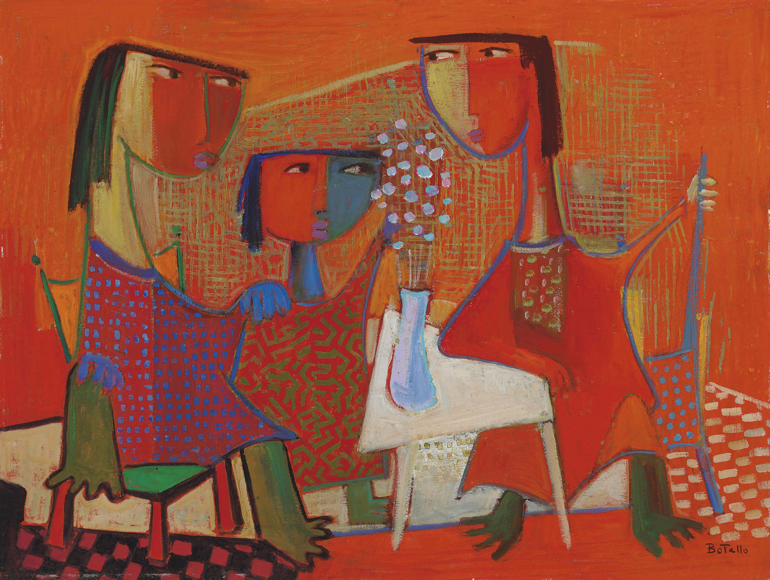 Angel Botello (Spanish/Puerto Rican 19131986) , Three Women at Table