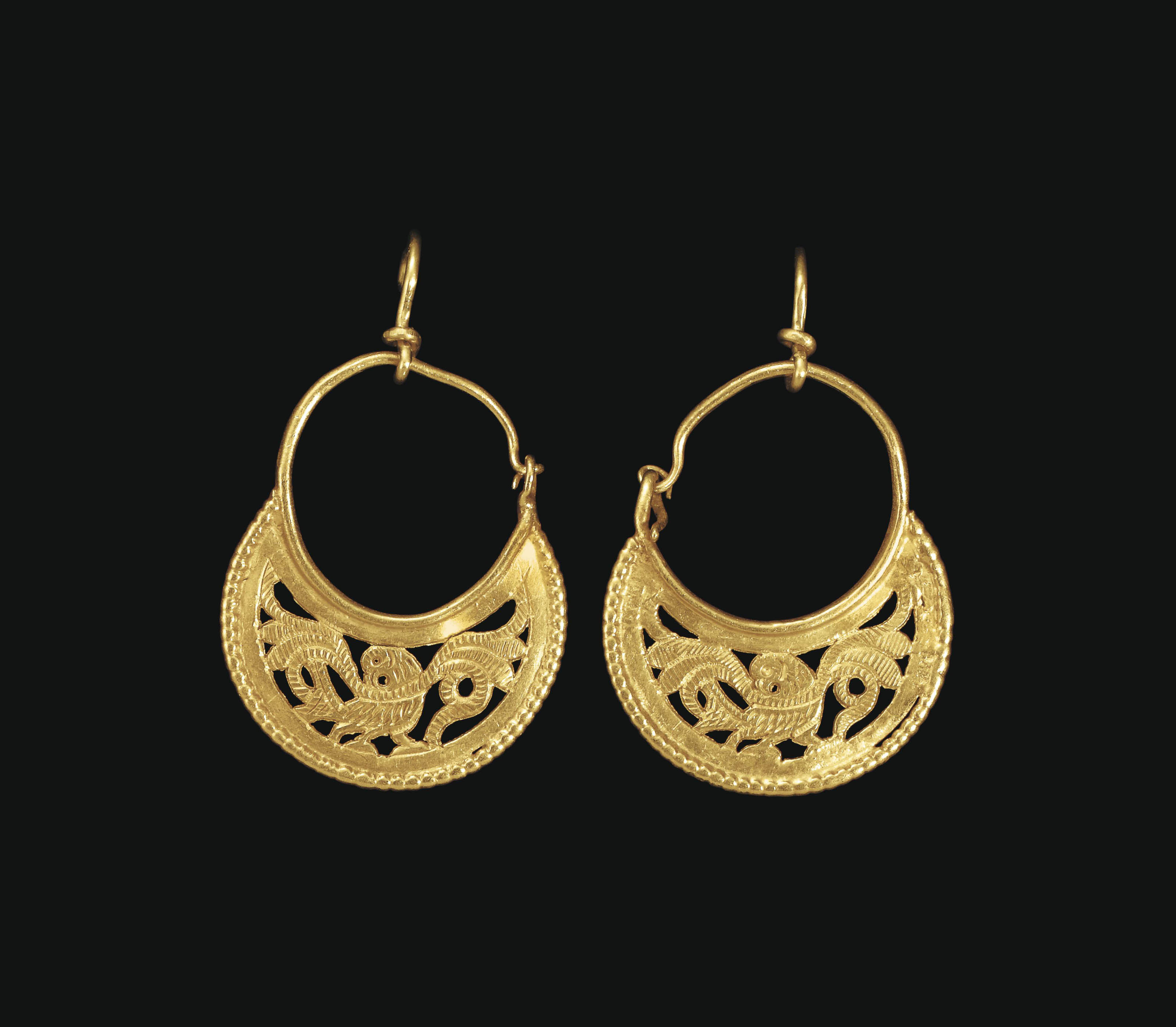 Byzantine earrings on sale gold